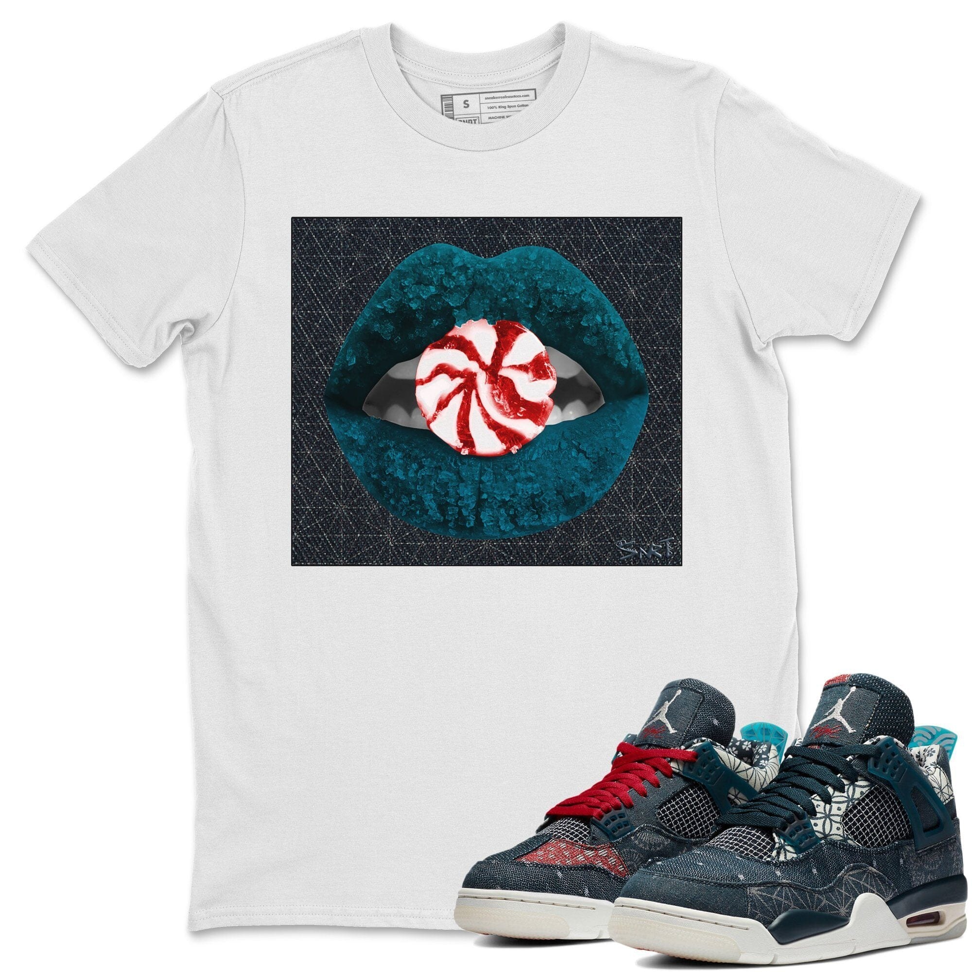 Lips Candy Unisex Tops - Air Jordan 4 Deep Ocean
