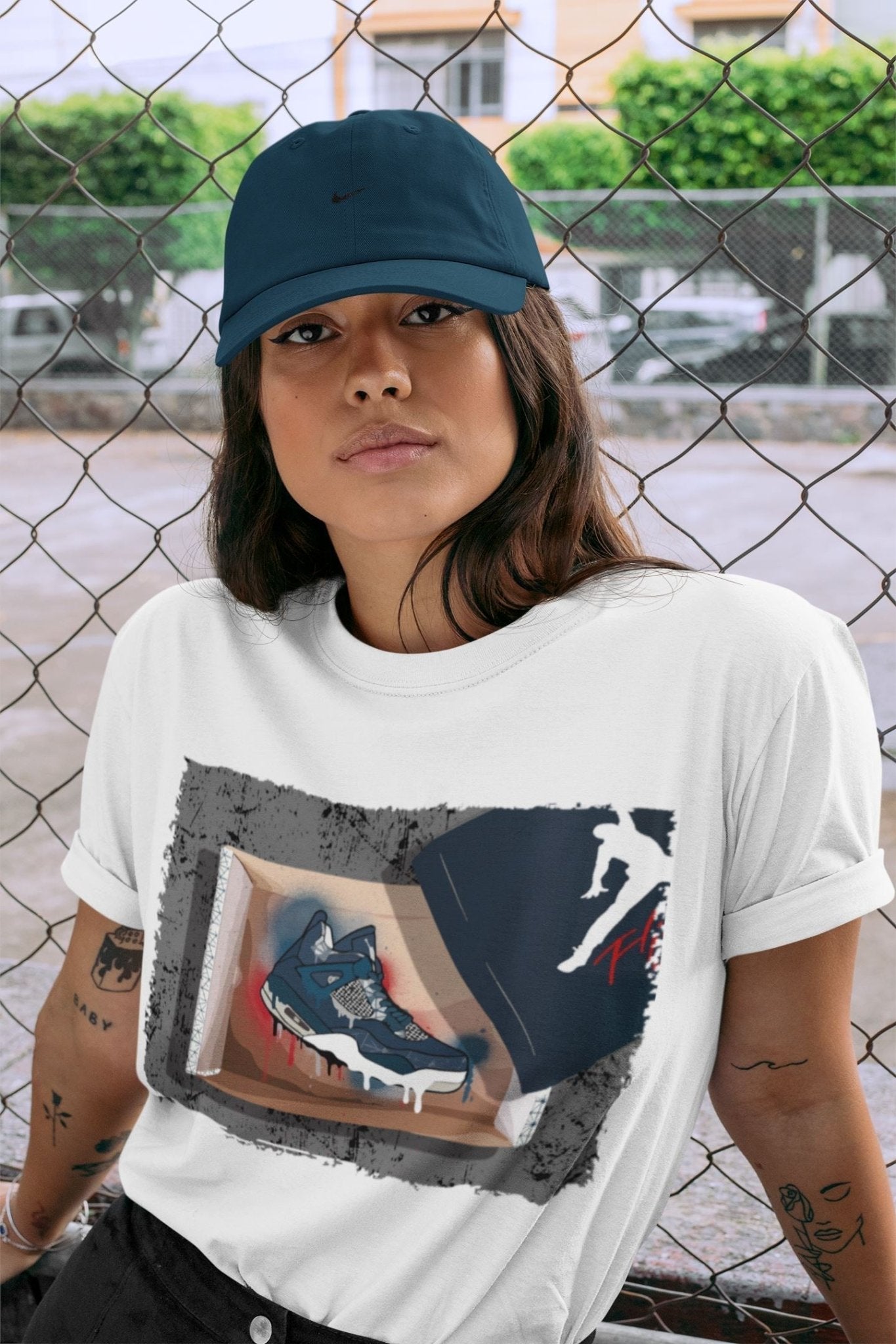 New Kicks Unisex Tops - Air Jordan 4 Deep Ocean