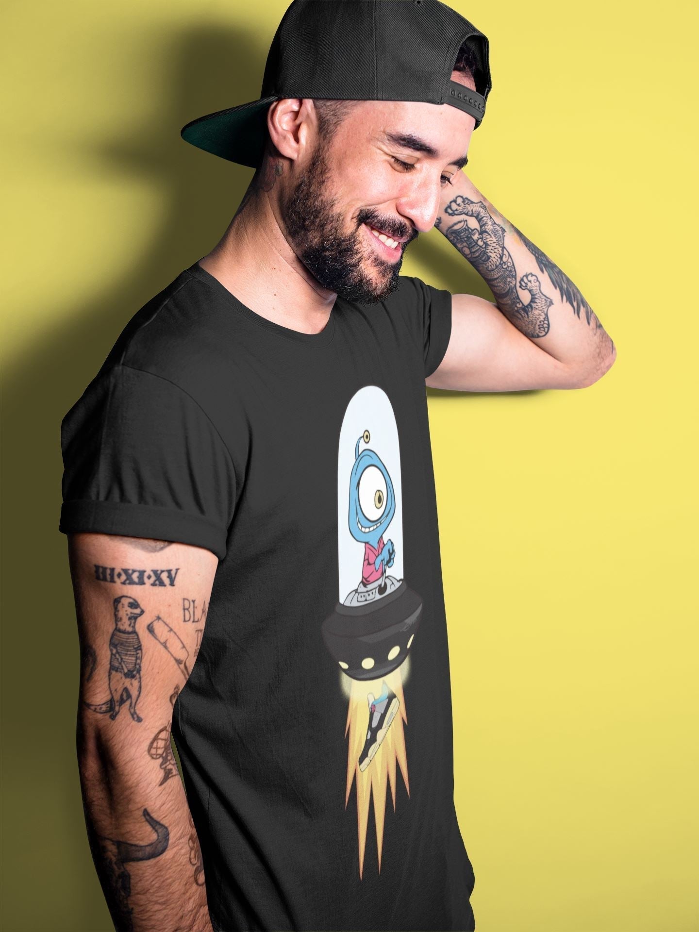 Alien Unisex Tops - Air Jordan 4 Union Off Noir