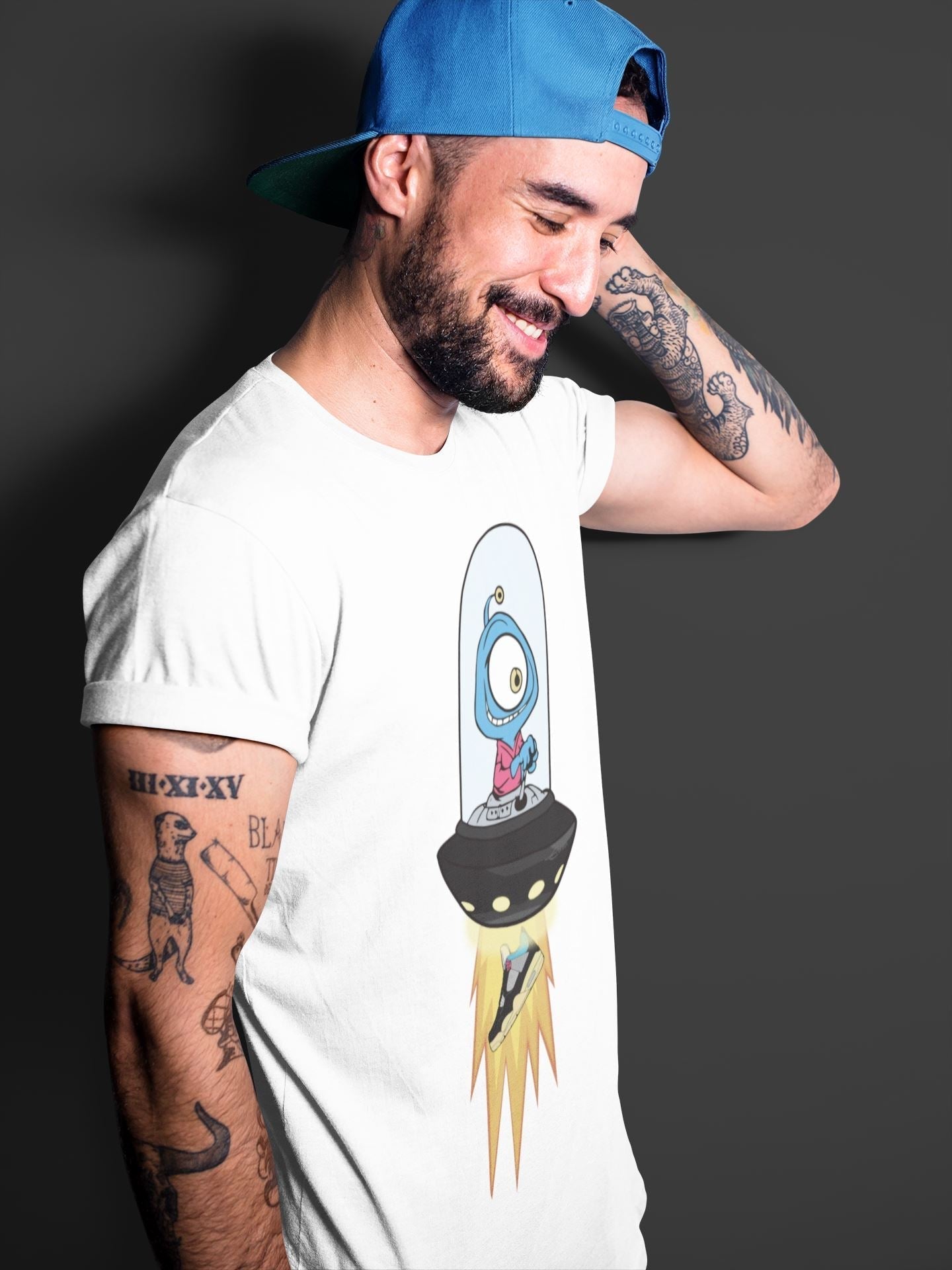 Alien Unisex Tops - Air Jordan 4 Union Off Noir
