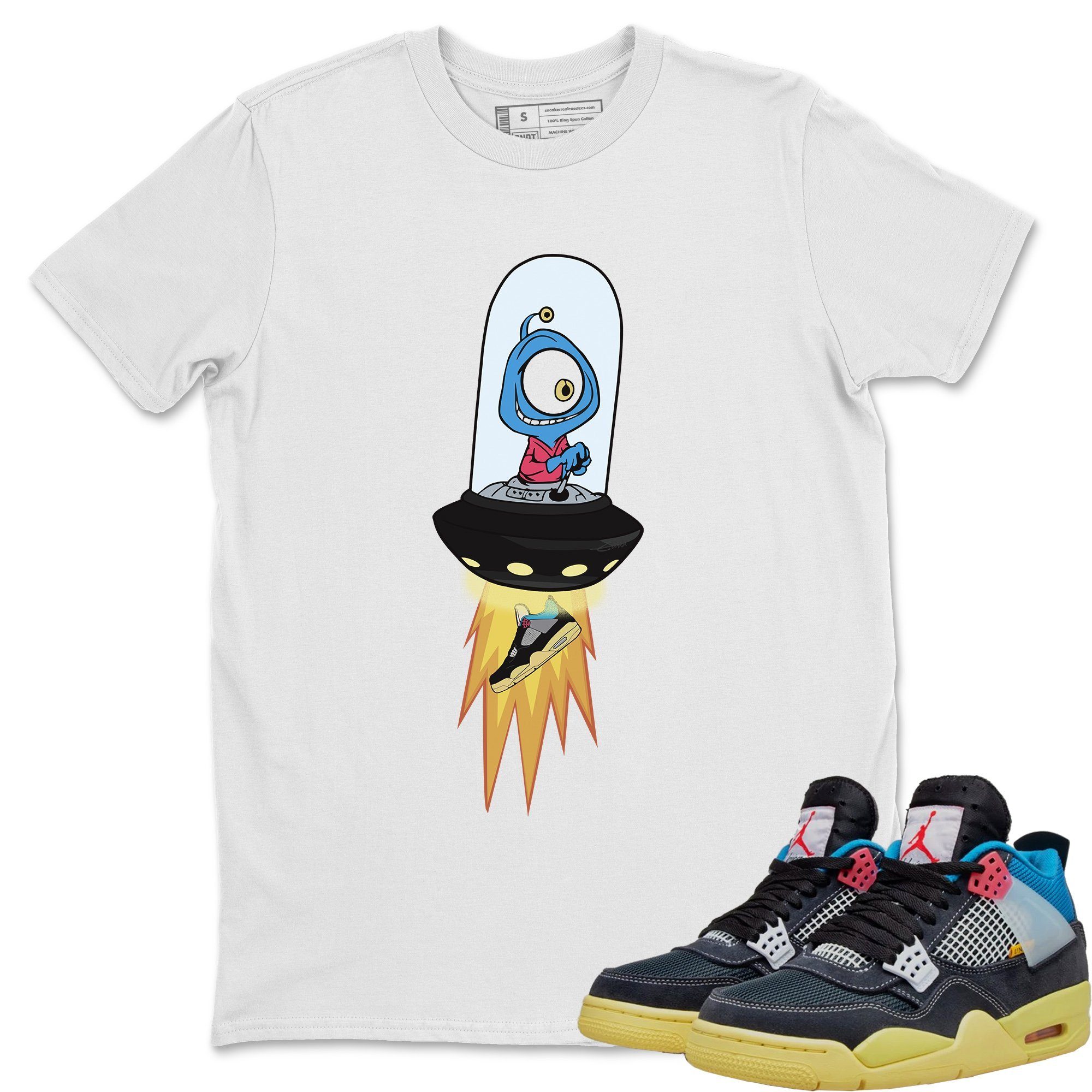 Alien Unisex Tops - Air Jordan 4 Union Off Noir