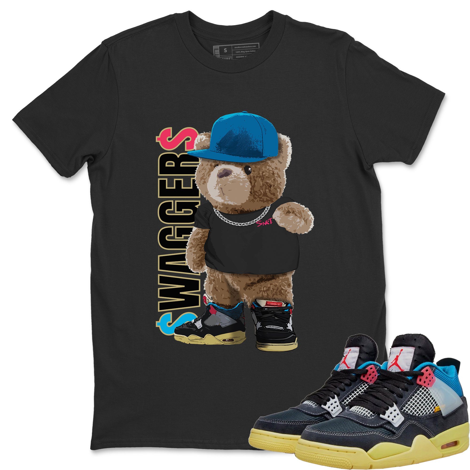 Bear Swaggers Unisex Tops - Air Jordan 4 Union Off Noir