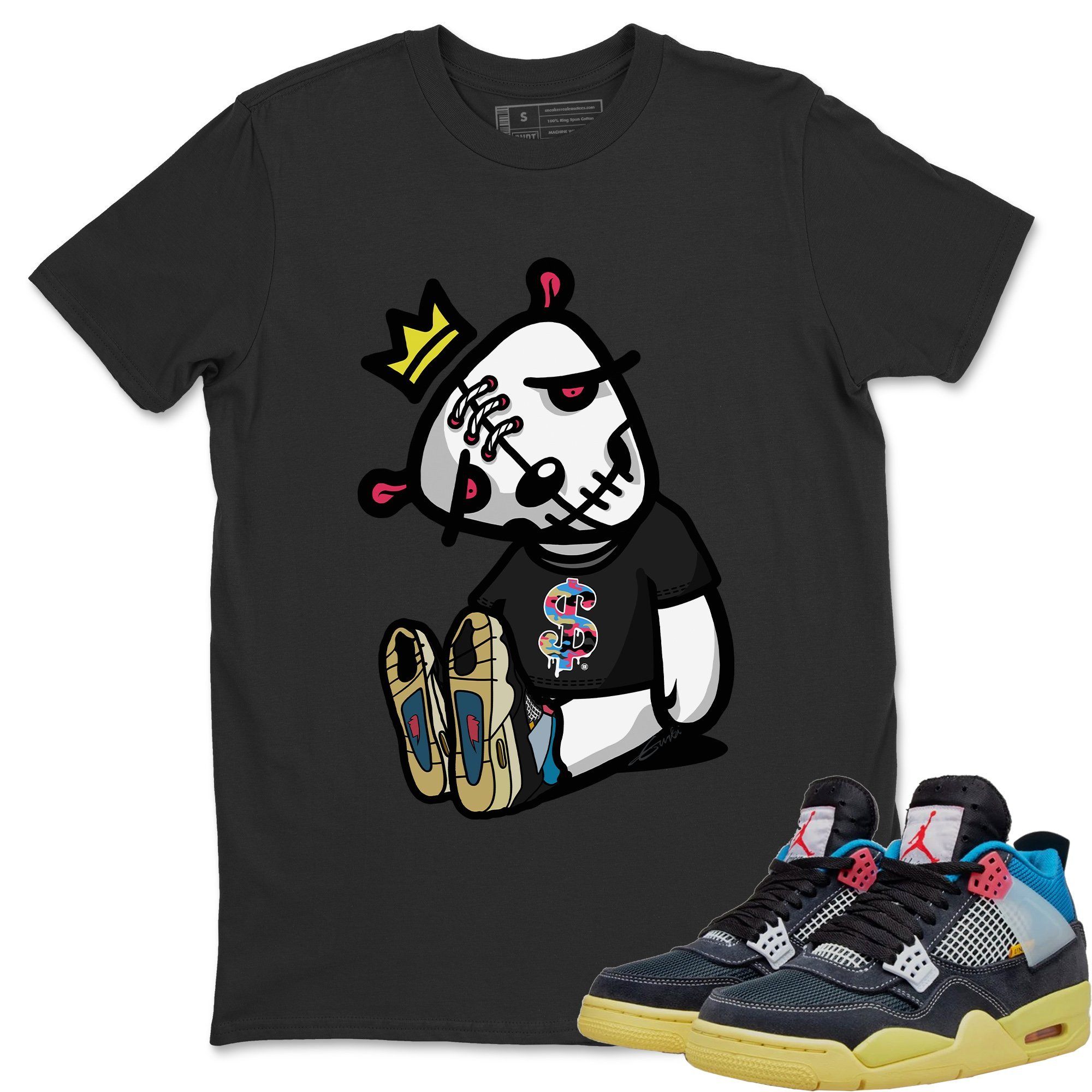 Dead Dolls Unisex Tops - Air Jordan 4 Union Off Noir