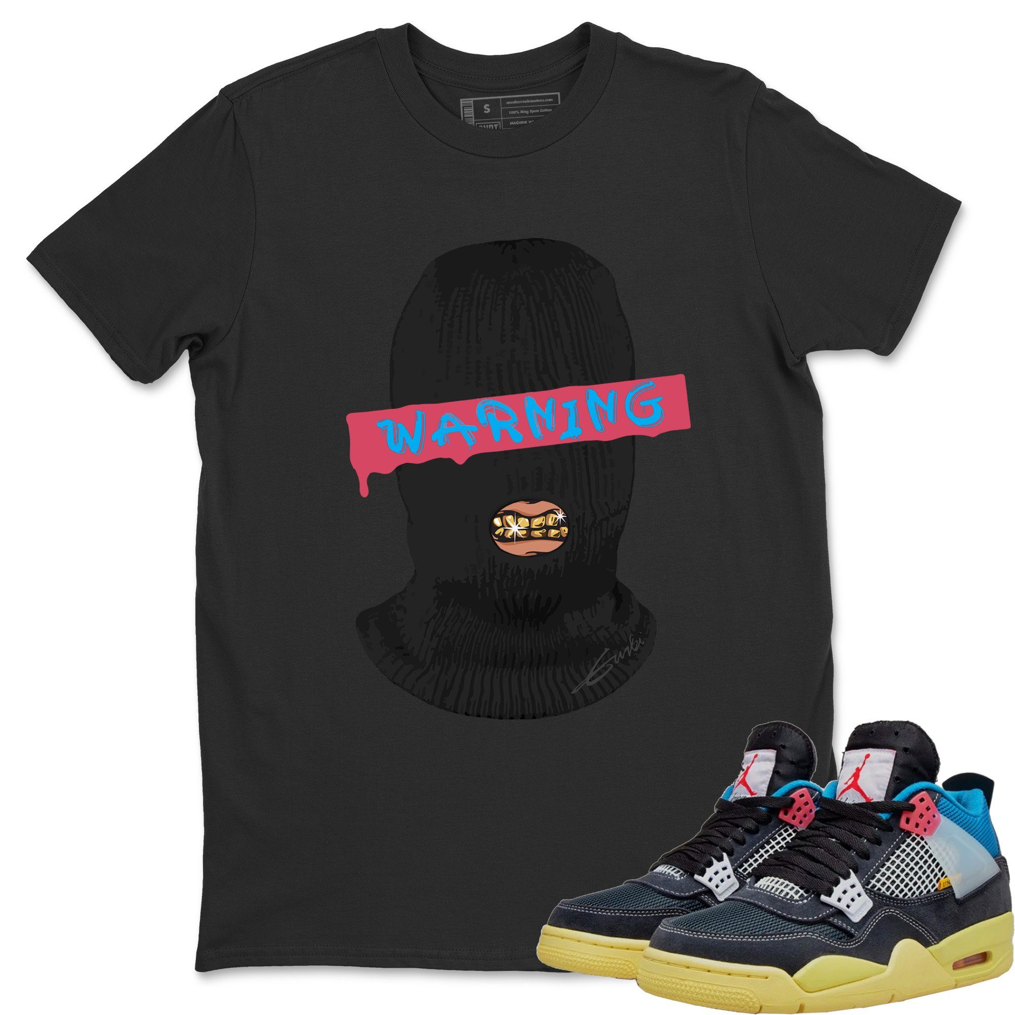 Warning Unisex Tops - Air Jordan 4 Union Off Noir