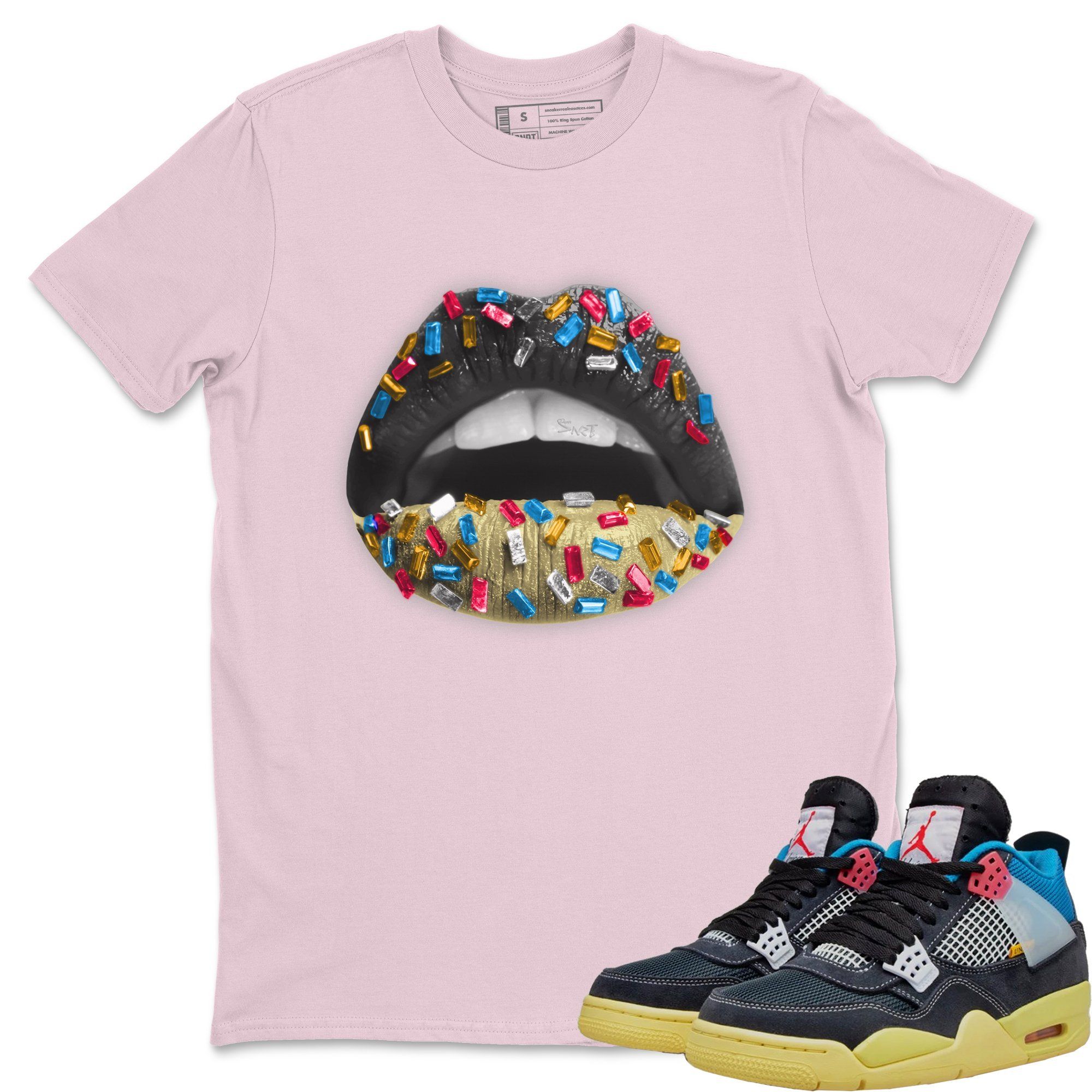 Lips Jewel Unisex Tops - Air Jordan 4 Union Off Noir