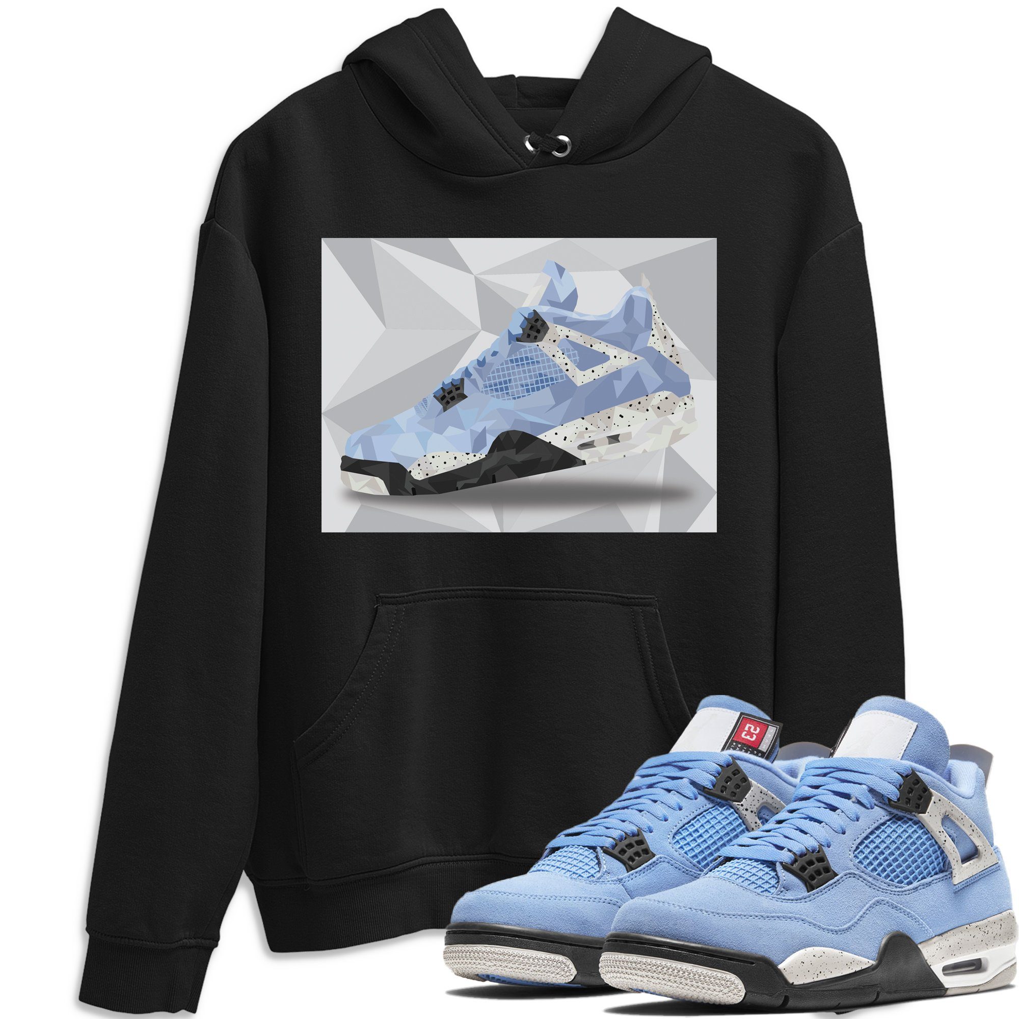 Shoe Polygon Unisex Tops - Air Jordan 4 University Blue