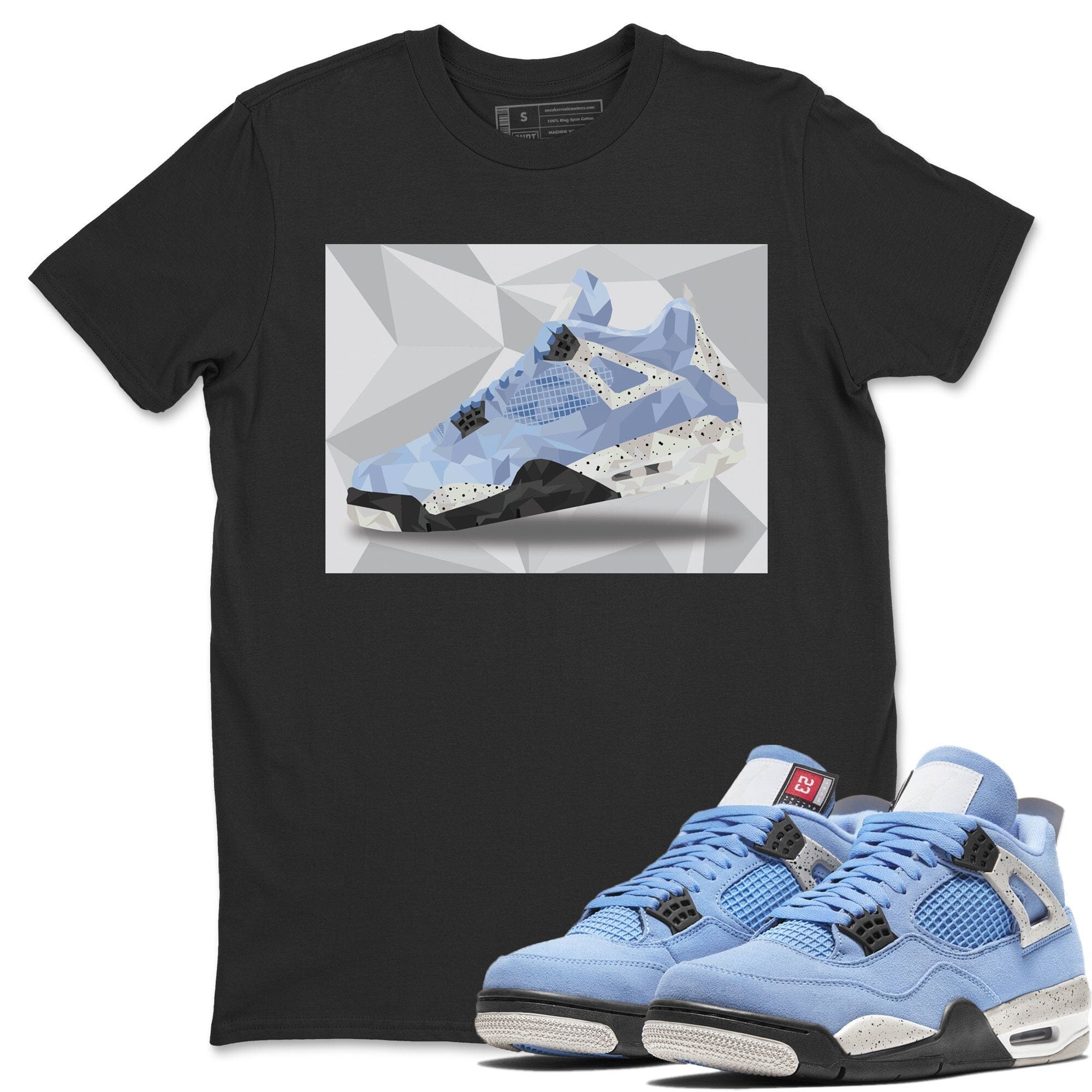 Shoe Polygon Unisex Tops - Air Jordan 4 University Blue