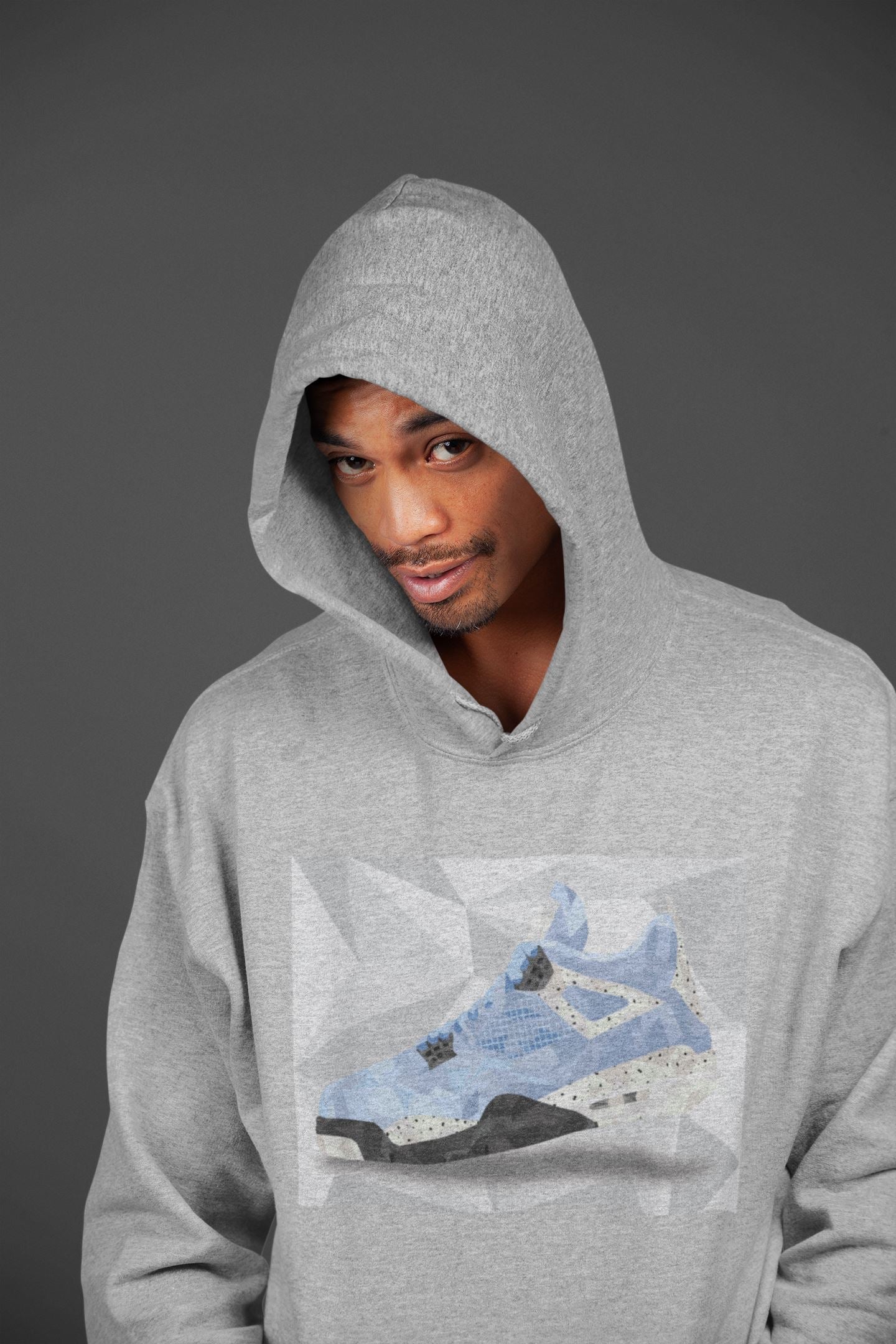 Shoe Polygon Unisex Tops - Air Jordan 4 University Blue