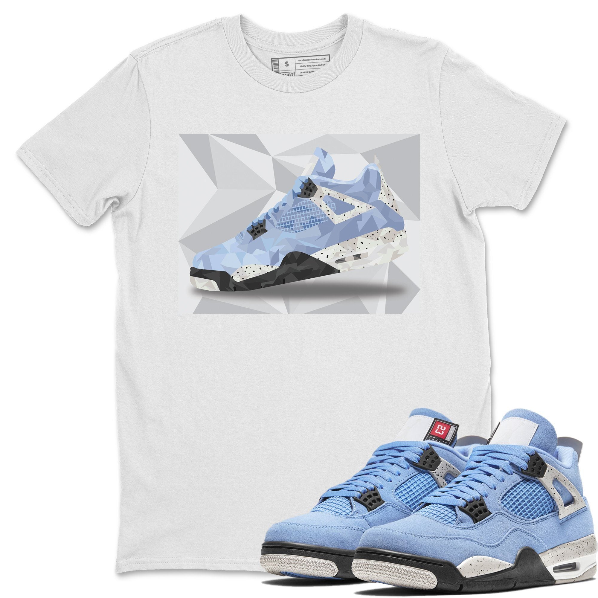 Shoe Polygon Unisex Tops - Air Jordan 4 University Blue