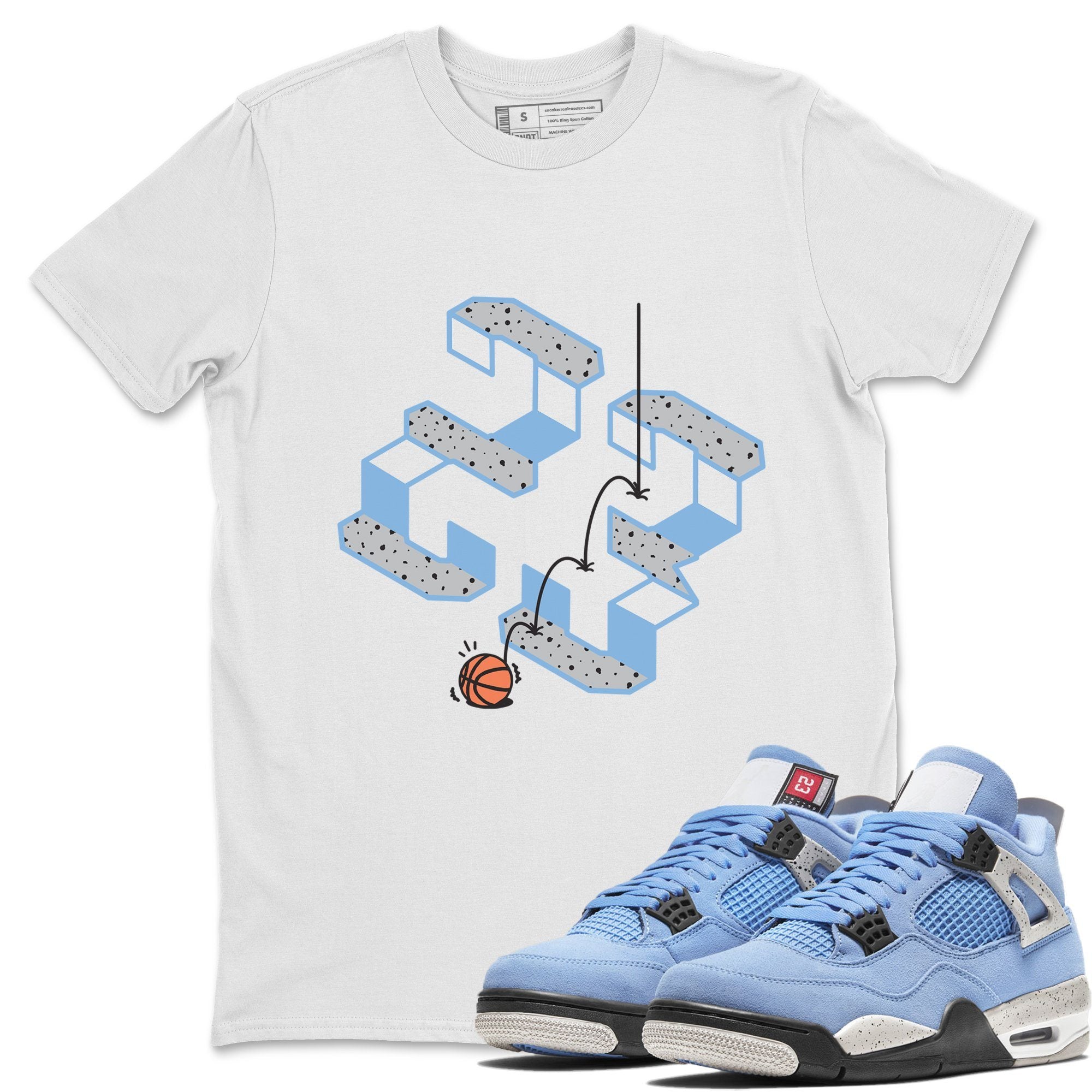 Steps Unisex Tops - Air Jordan 4 University Blue