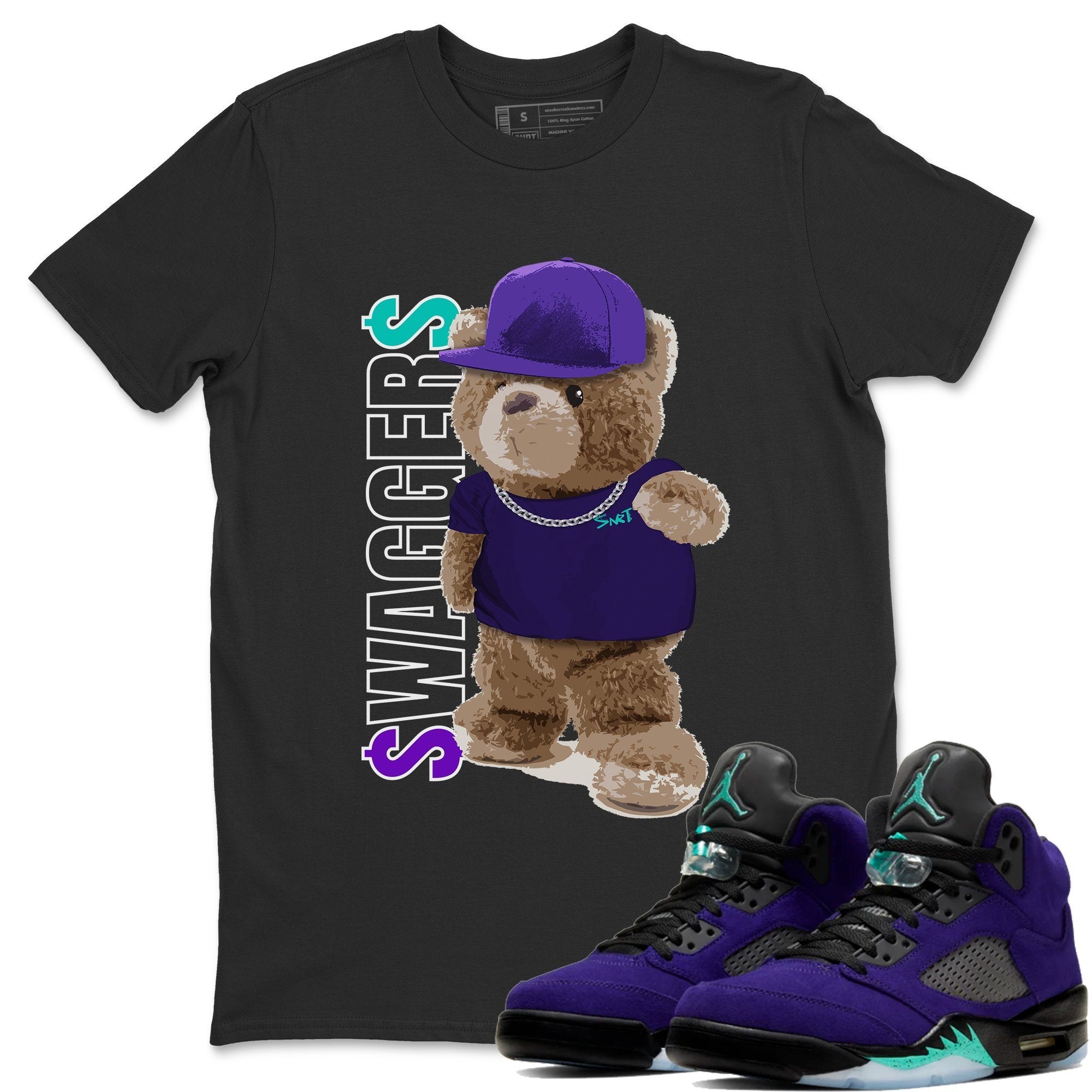 Bear Swaggers Unisex Tops - Air Jordan 5 Purple Grape