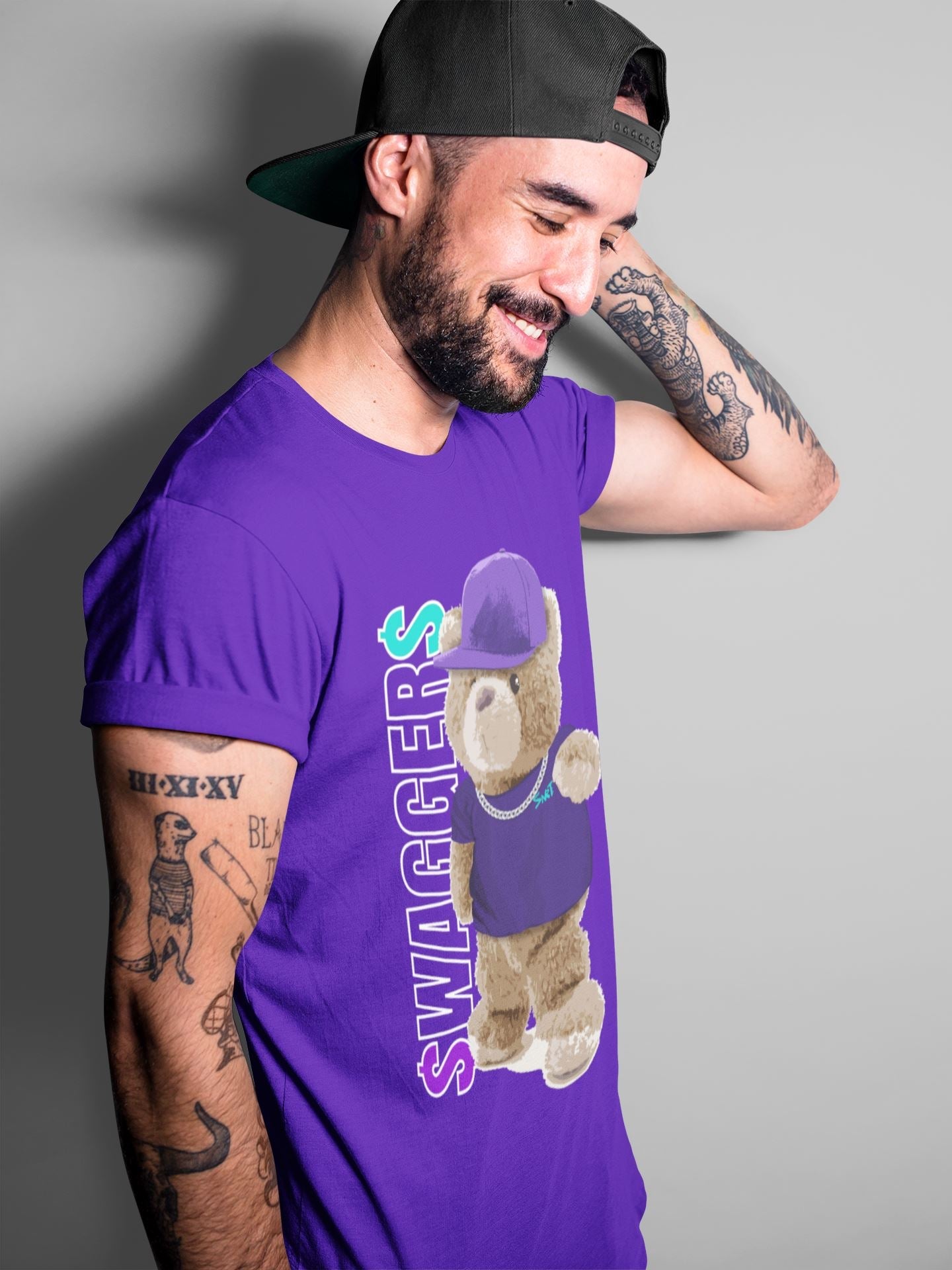 Bear Swaggers Unisex Tops - Air Jordan 5 Purple Grape