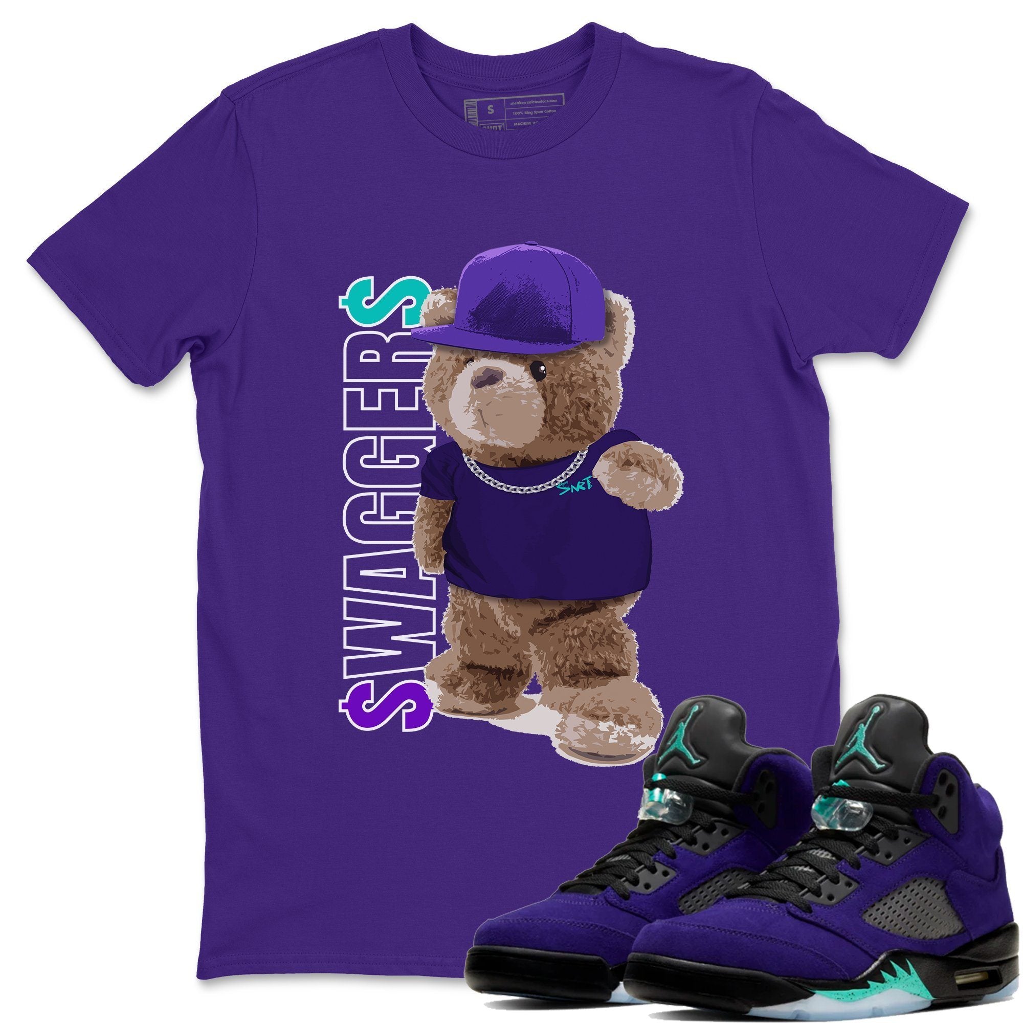 Bear Swaggers Unisex Tops - Air Jordan 5 Purple Grape