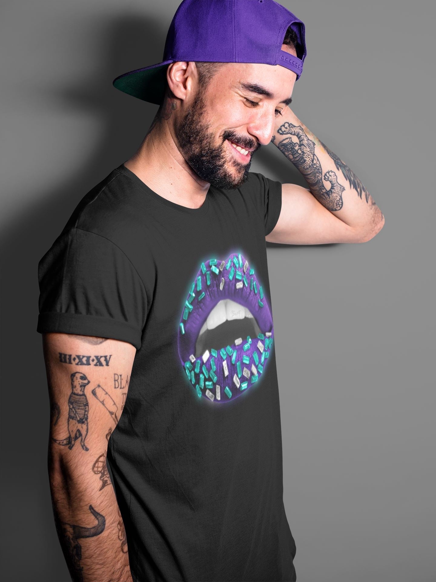Lips Jewel Unisex Tops - Air Jordan 5 Purple Grape
