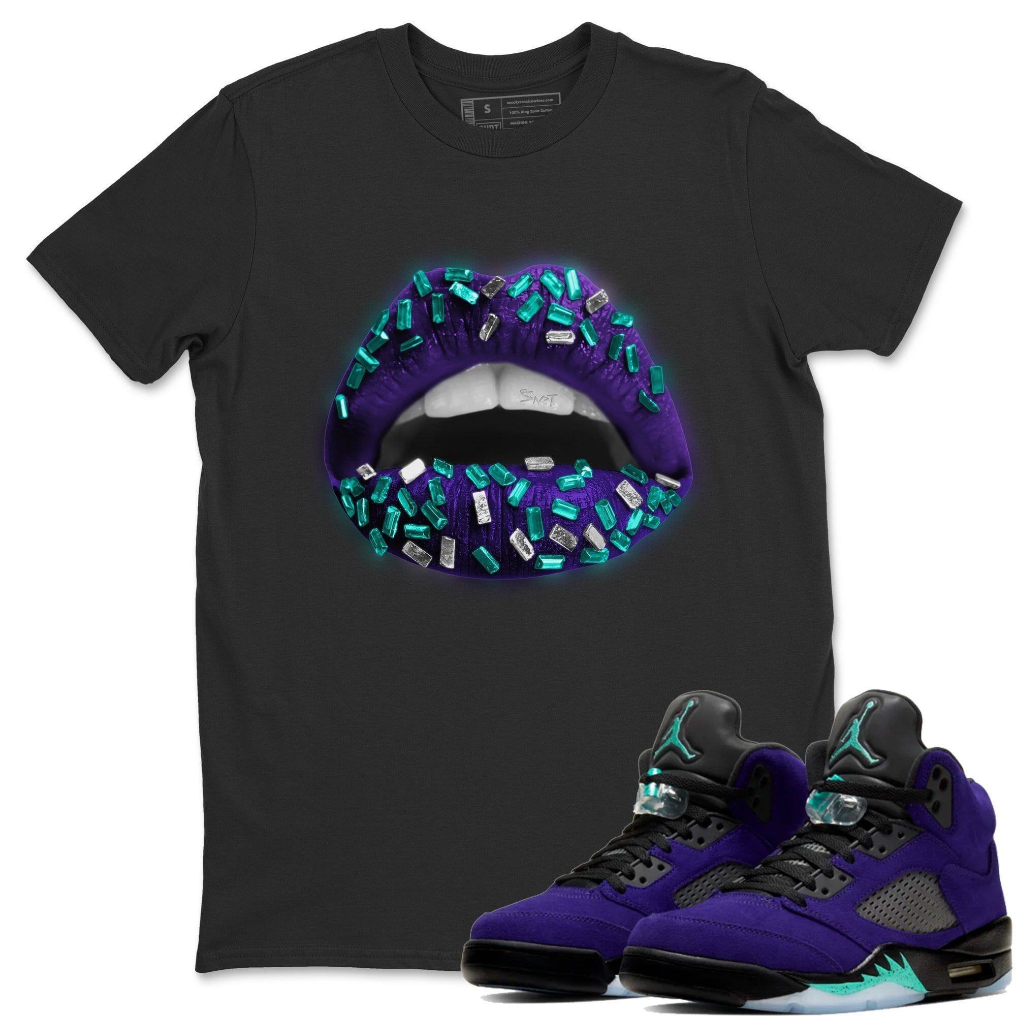 Lips Jewel Unisex Tops - Air Jordan 5 Purple Grape