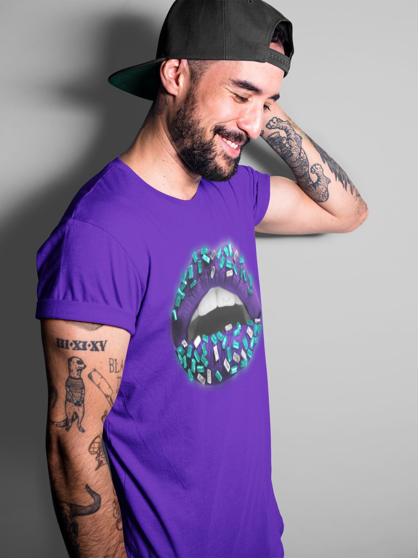 Lips Jewel Unisex Tops - Air Jordan 5 Purple Grape