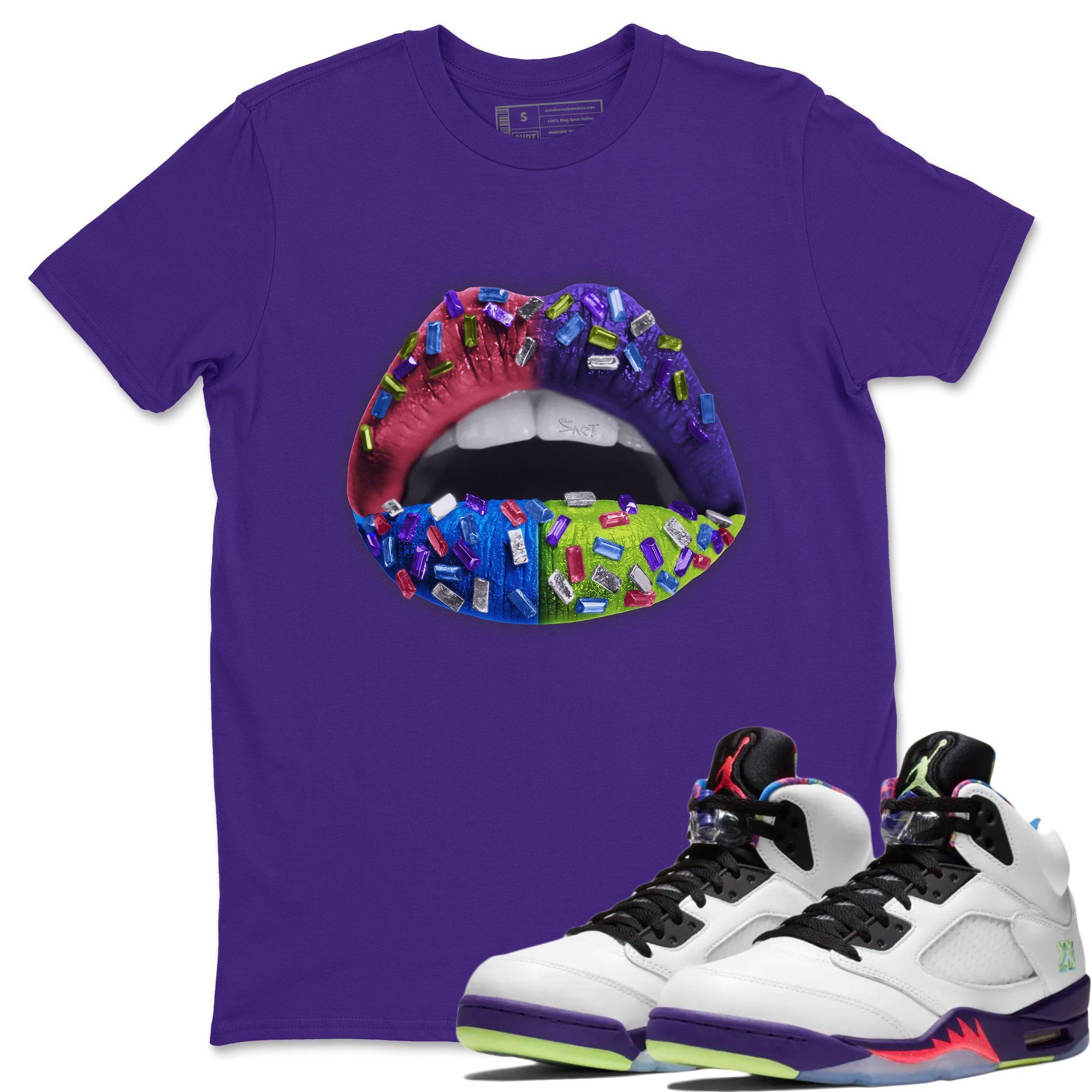 Lips Jewel Unisex Tops - Air Jordan 5 Ghost Green