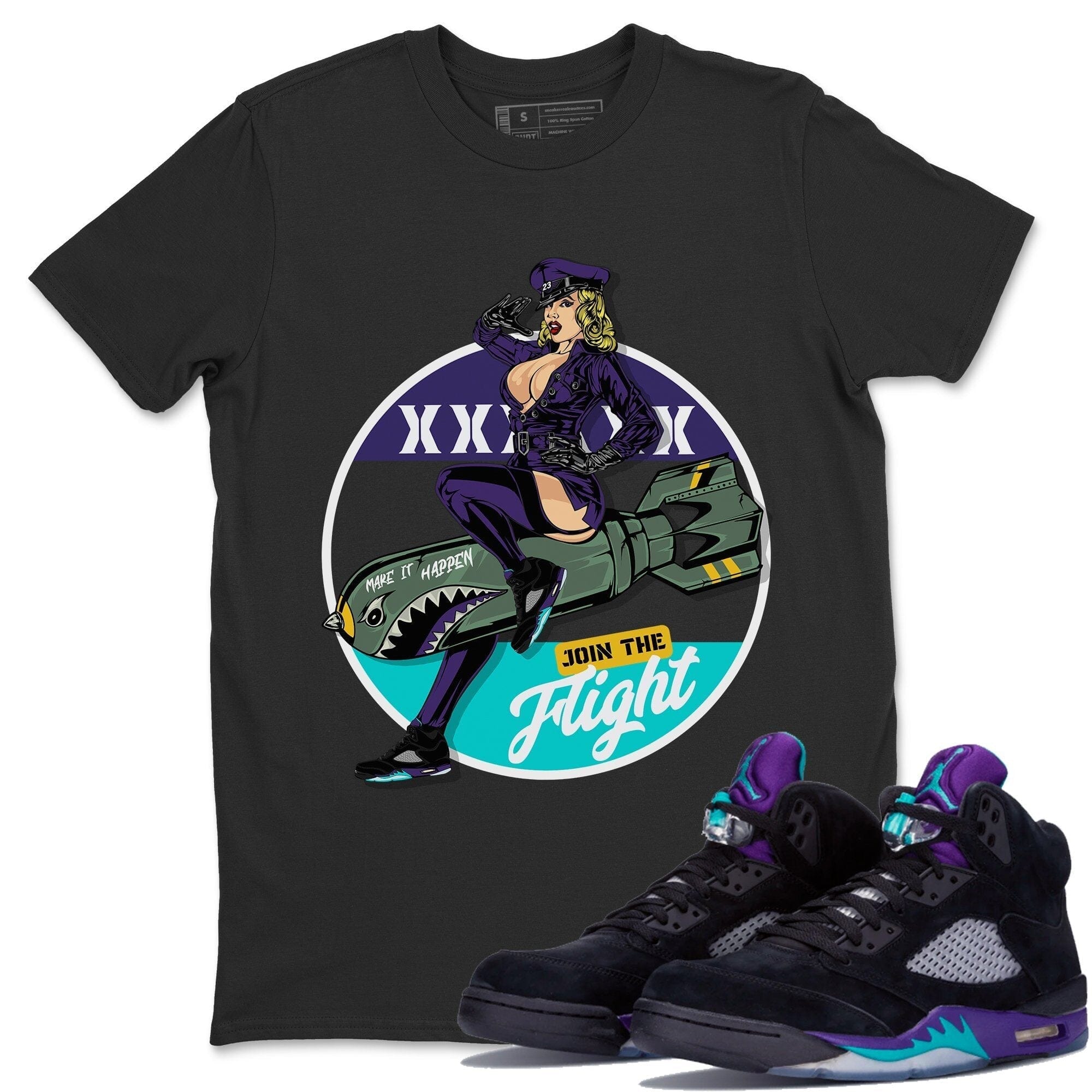 Pin Up Girl Unisex Tops - Air Jordan 5 Black Grape