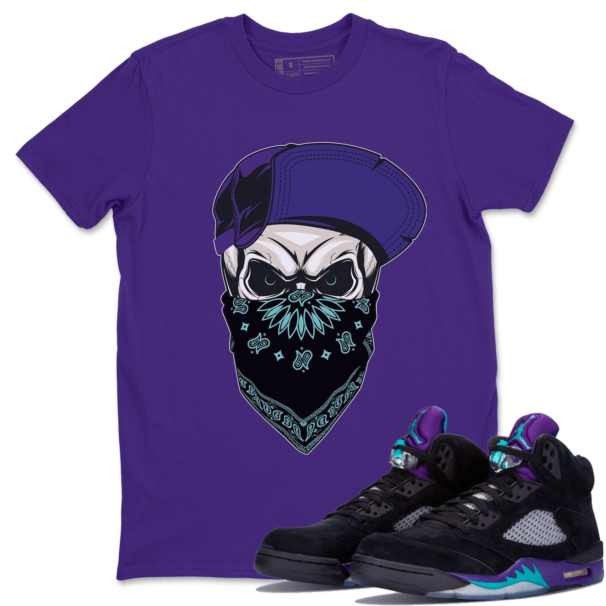 Skull Hat Unisex Tops - Air Jordan 5 Black Grape