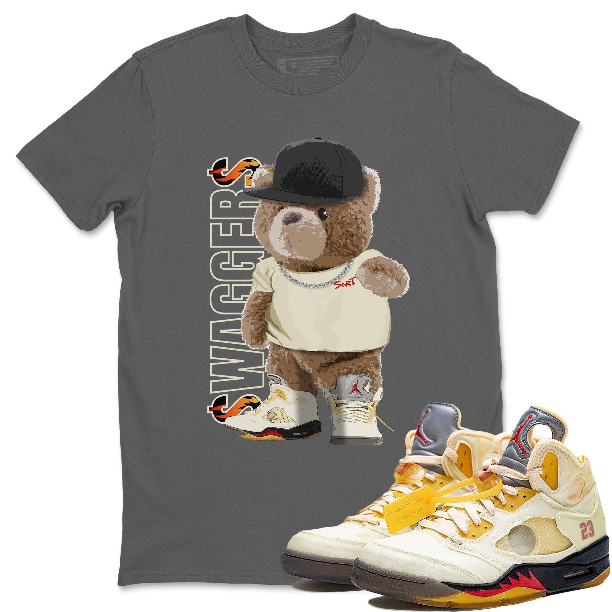 Bear Swaggers Unisex Tops - Air Jordan 5 OFF-WHITE Sail