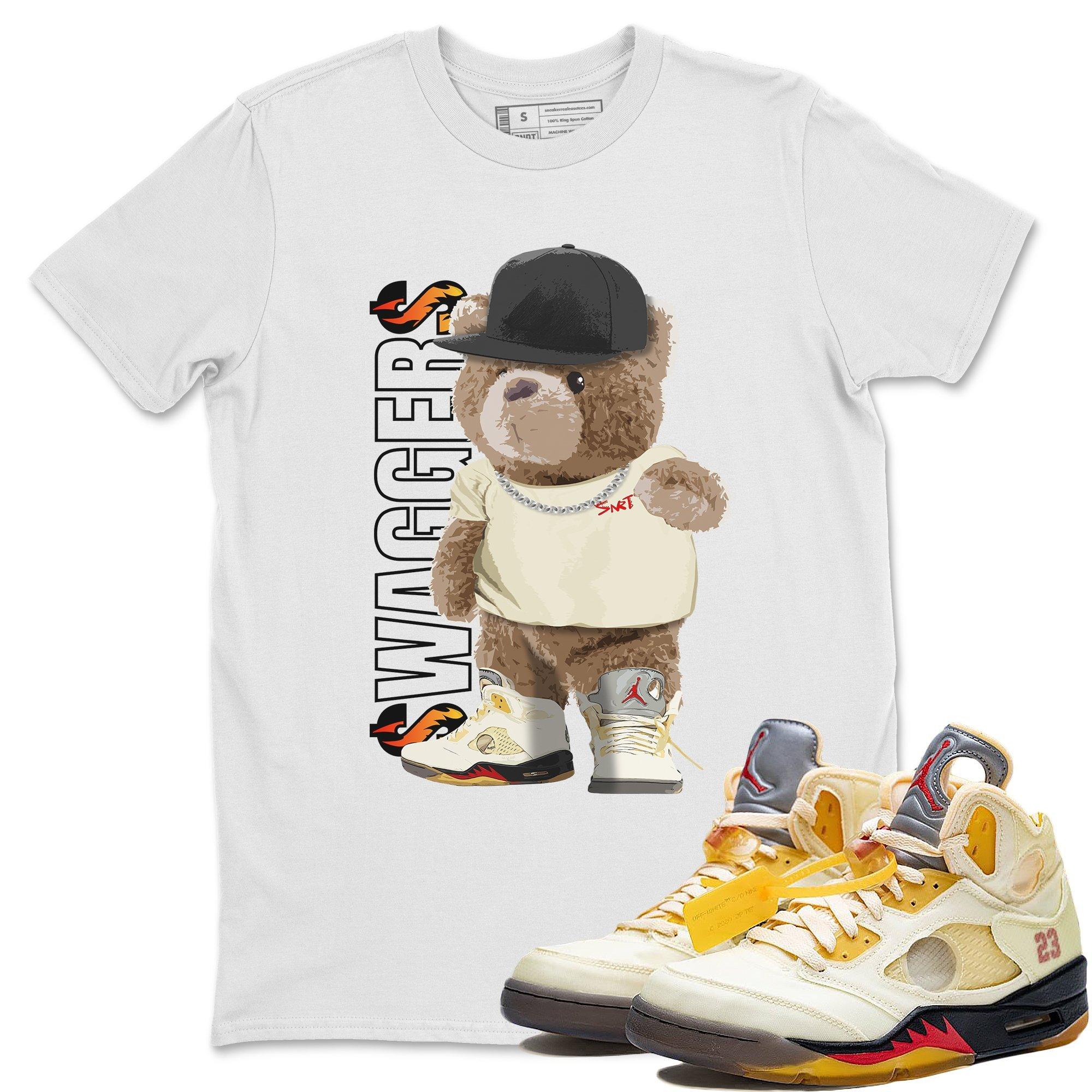 Bear Swaggers Unisex Tops - Air Jordan 5 OFF-WHITE Sail
