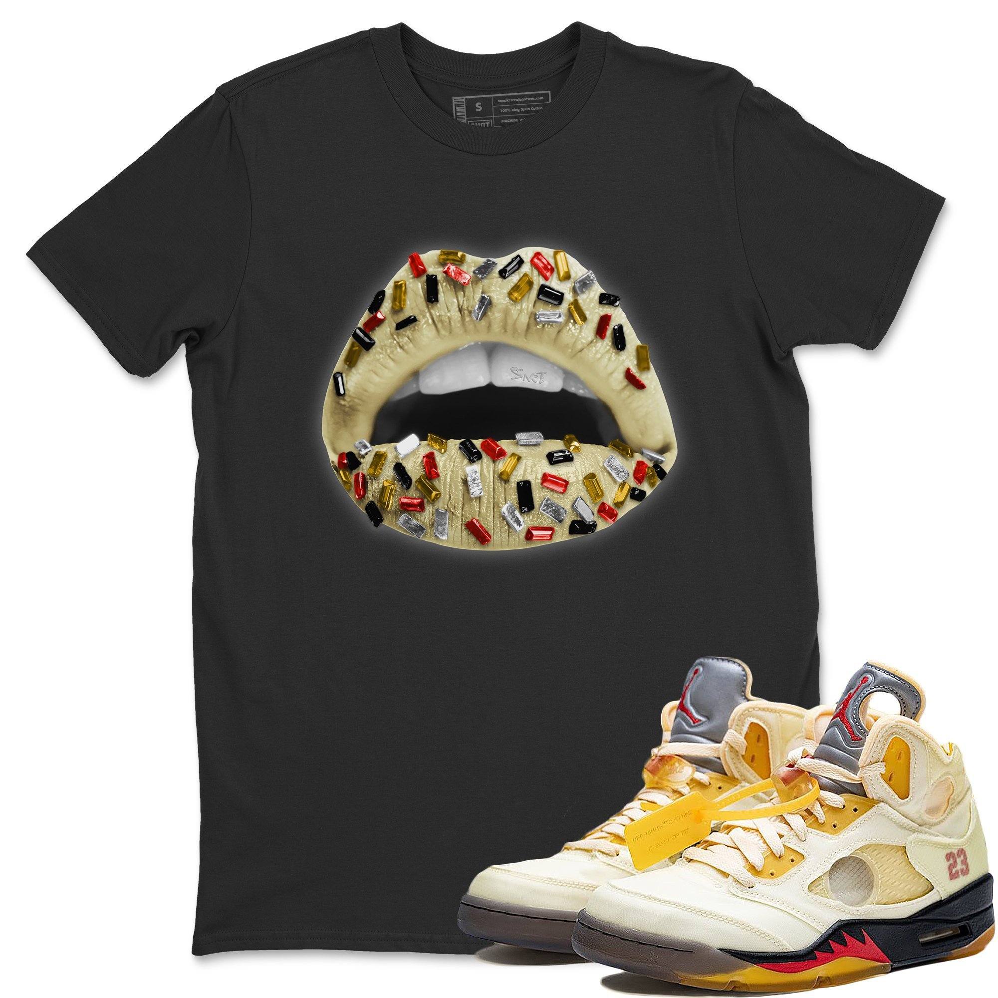 Lips Jewel Unisex Tops - Air Jordan 5 OFF-WHITE Sail