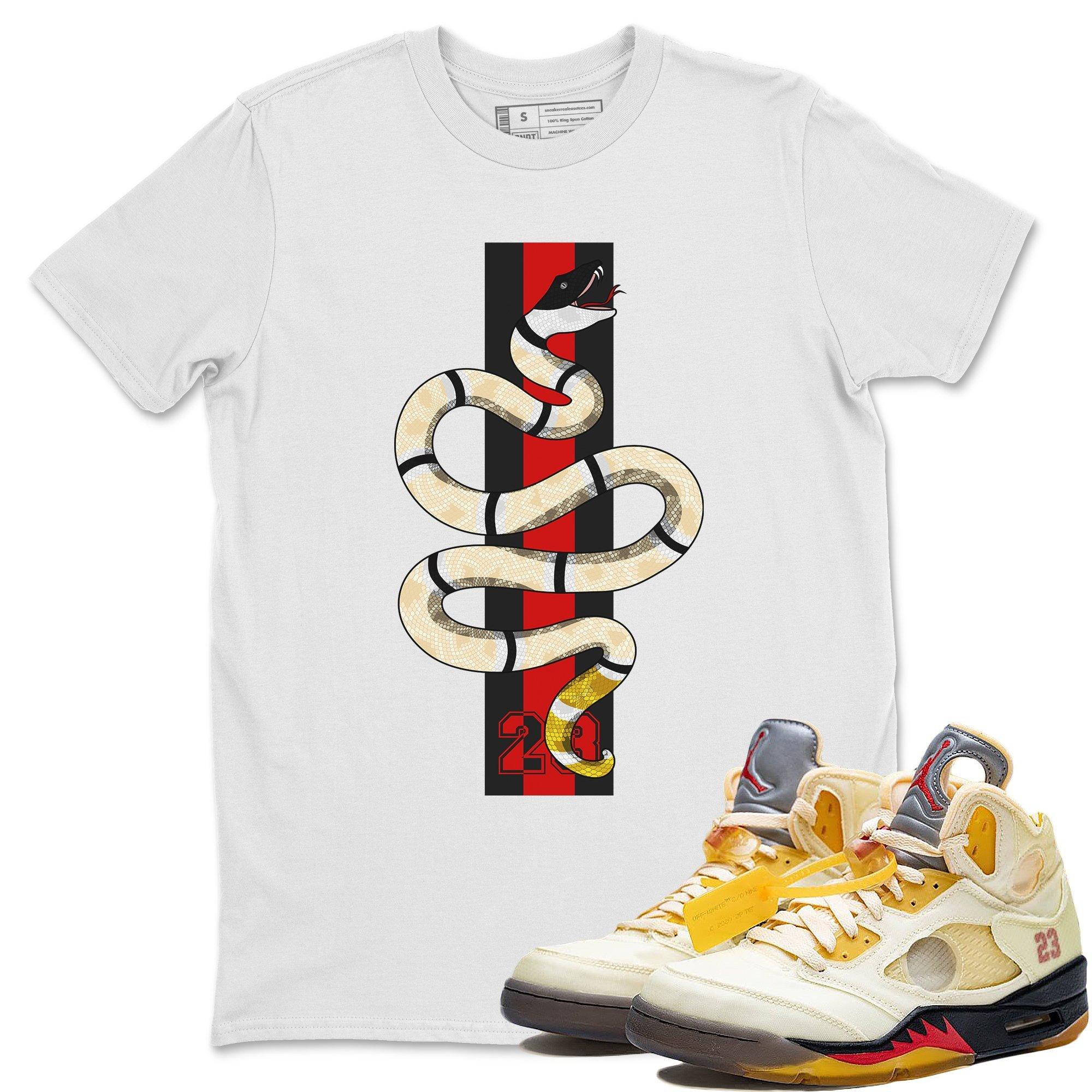Snake Unisex Tops - Air Jordan 5 OFF-WHITE Sail
