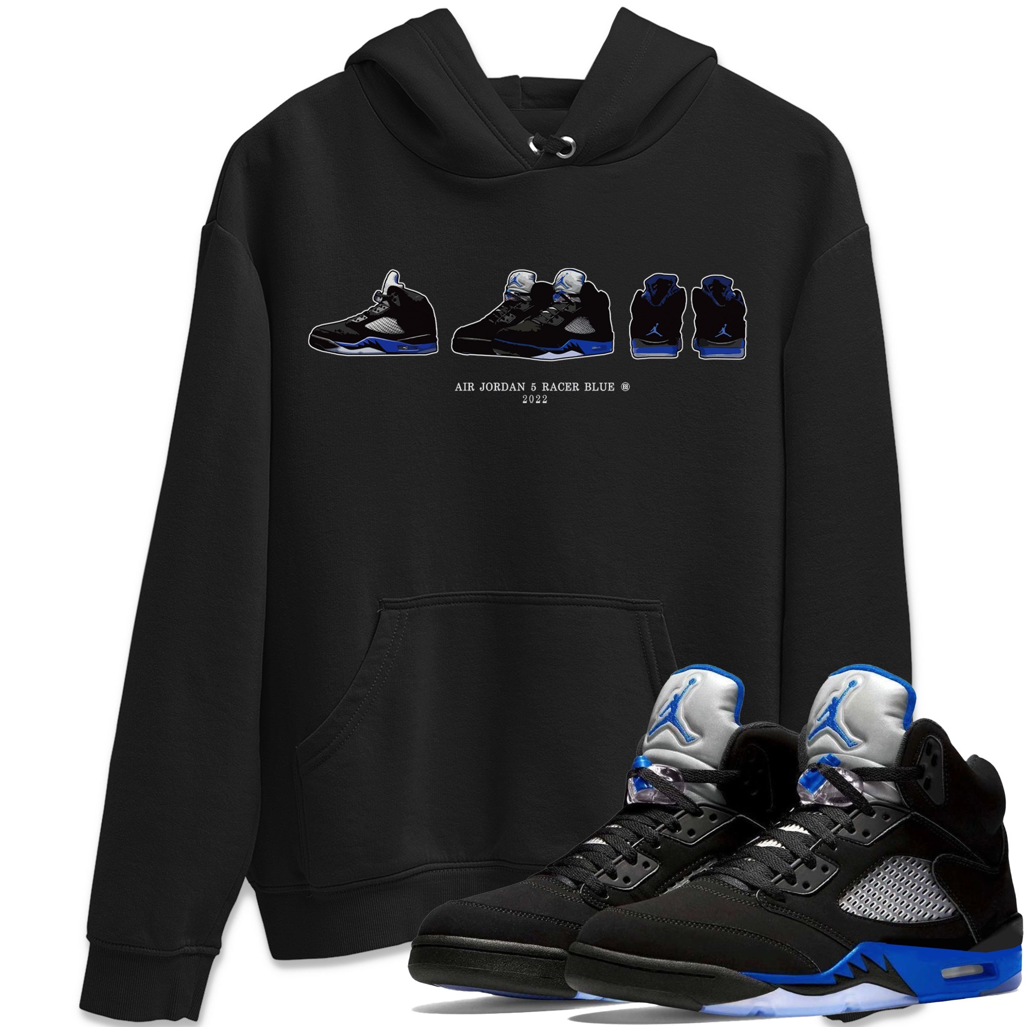 snkmatch Prelude Unisex Tops - Air Jordan 5 Racer Blue