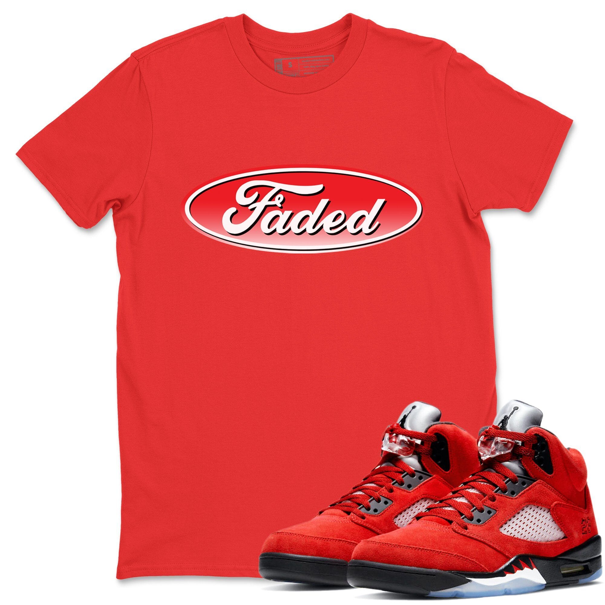 Faded Unisex Tops - Air Jordan 5 Raging Bull