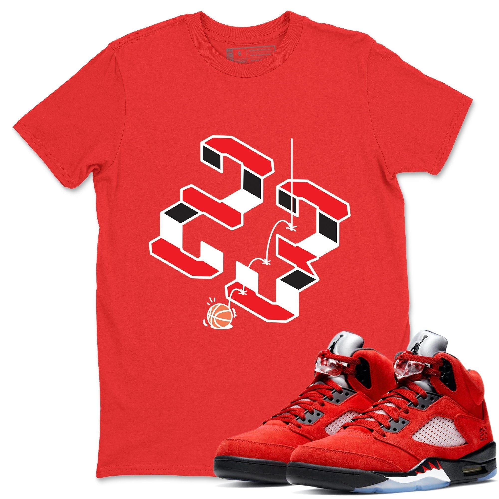 Steps Unisex Tops - Air Jordan 5 Raging Bull