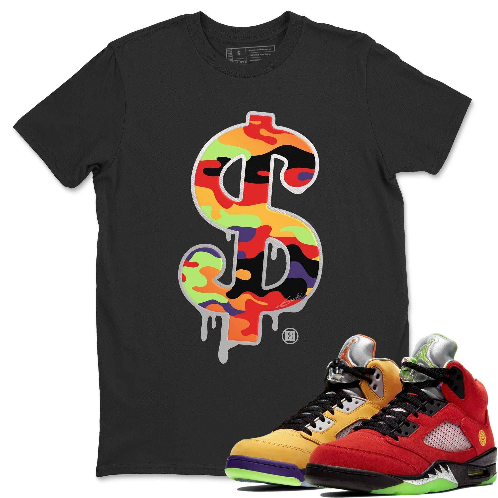 Dollar Camo Unisex Tops - Air Jordan 5 What The