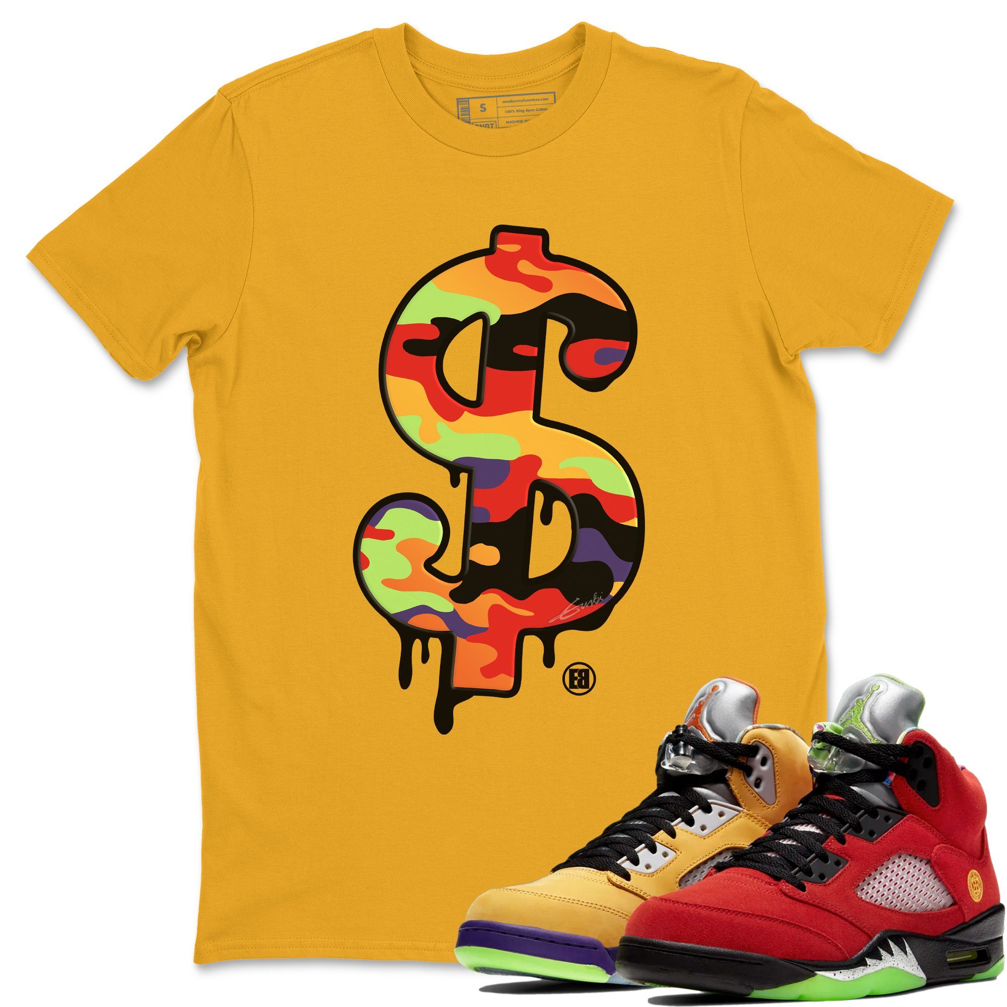 Dollar Camo Unisex Tops - Air Jordan 5 What The