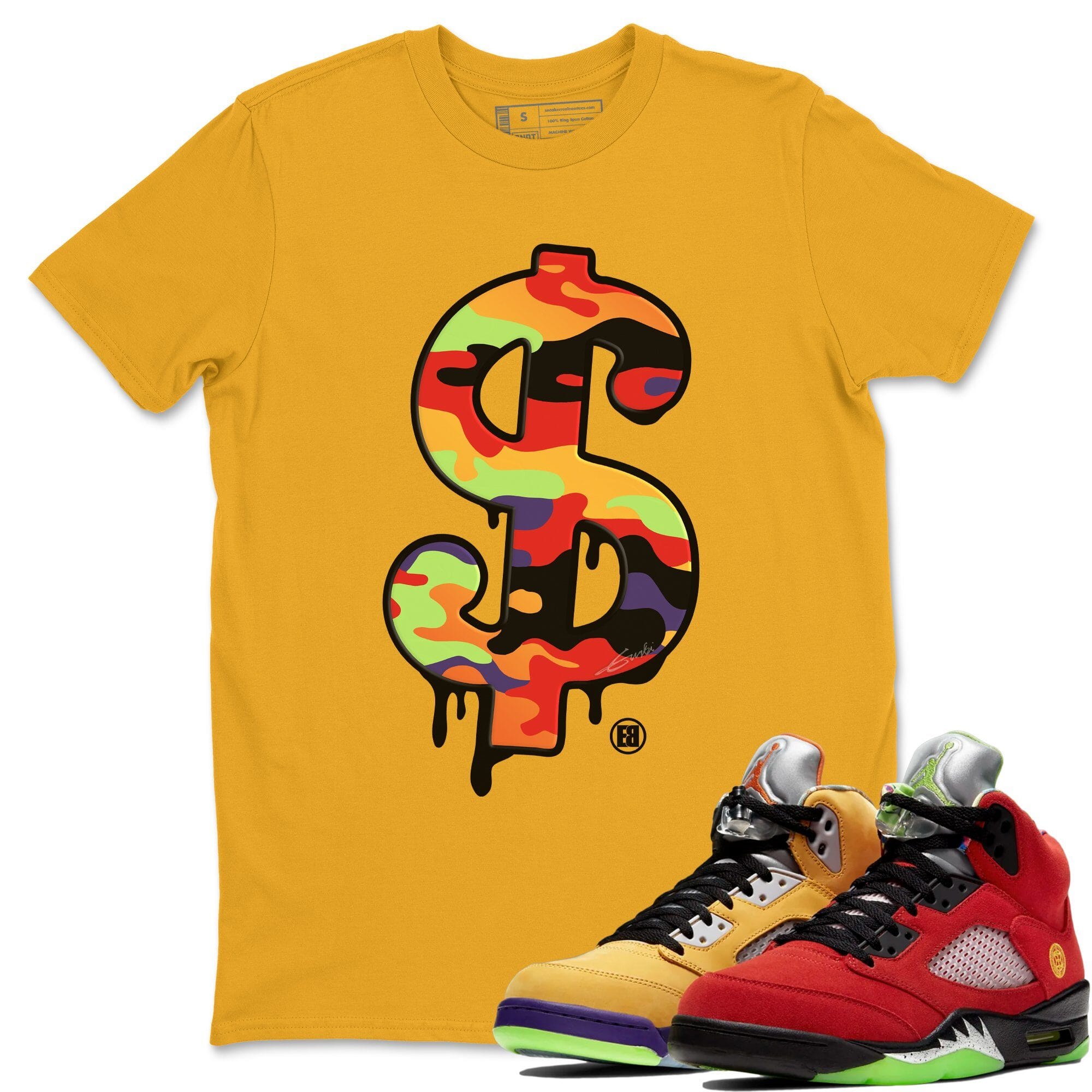 Dollar Camo Unisex Tops - Air Jordan 5 What The