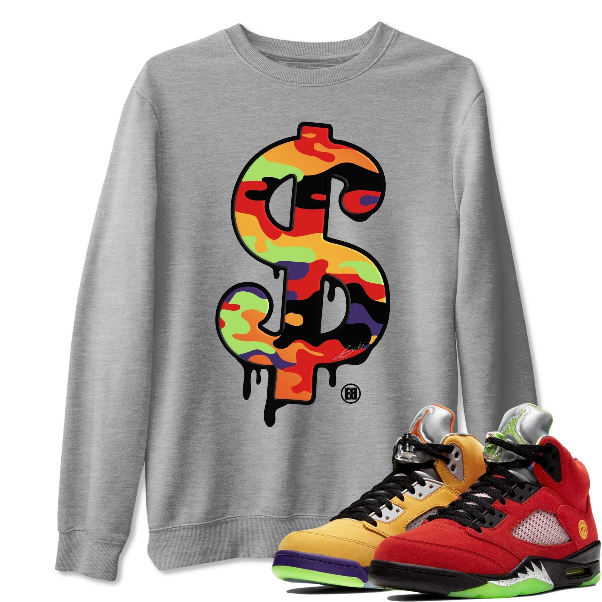 Dollar Camo Unisex Tops - Air Jordan 5 What The