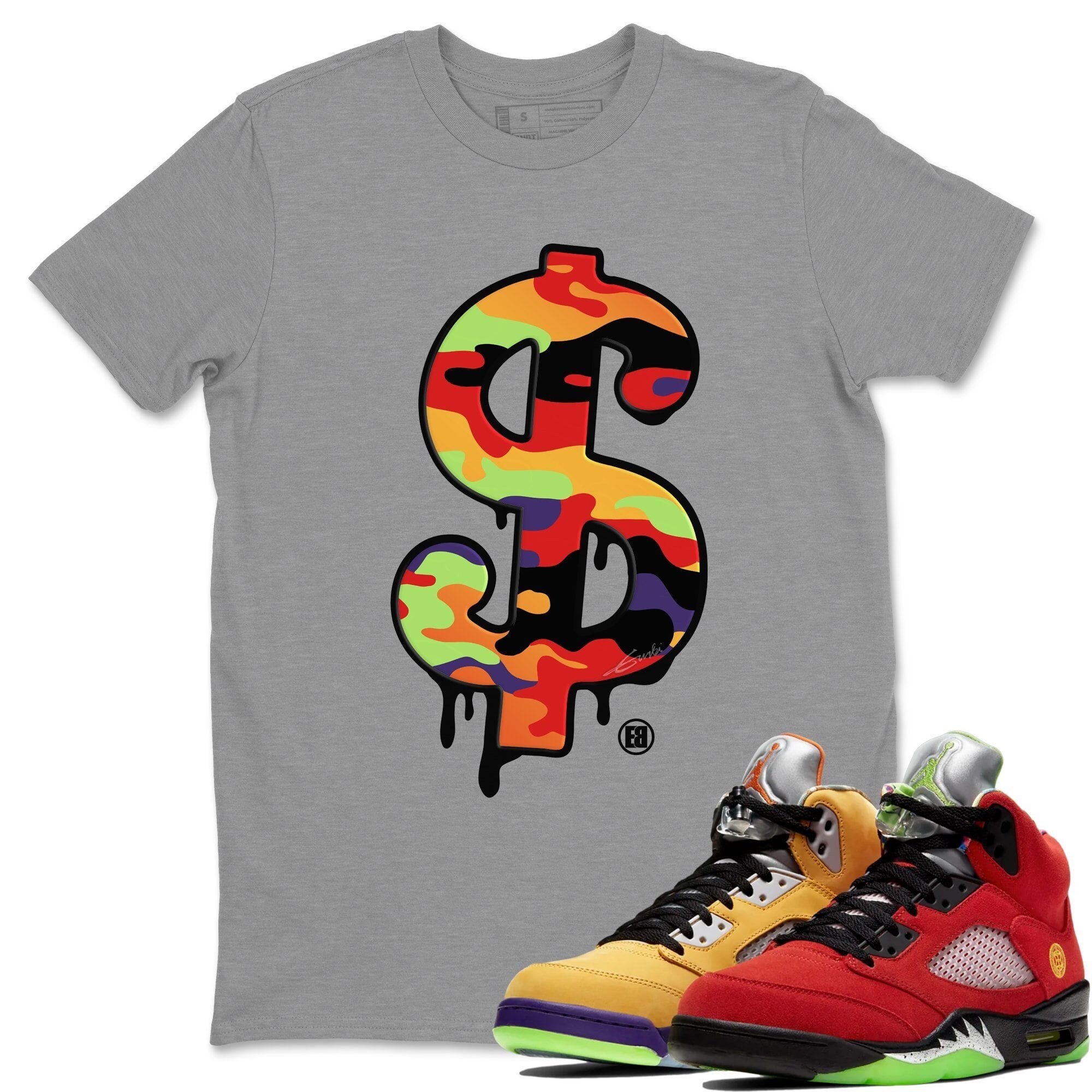 Dollar Camo Unisex Tops - Air Jordan 5 What The