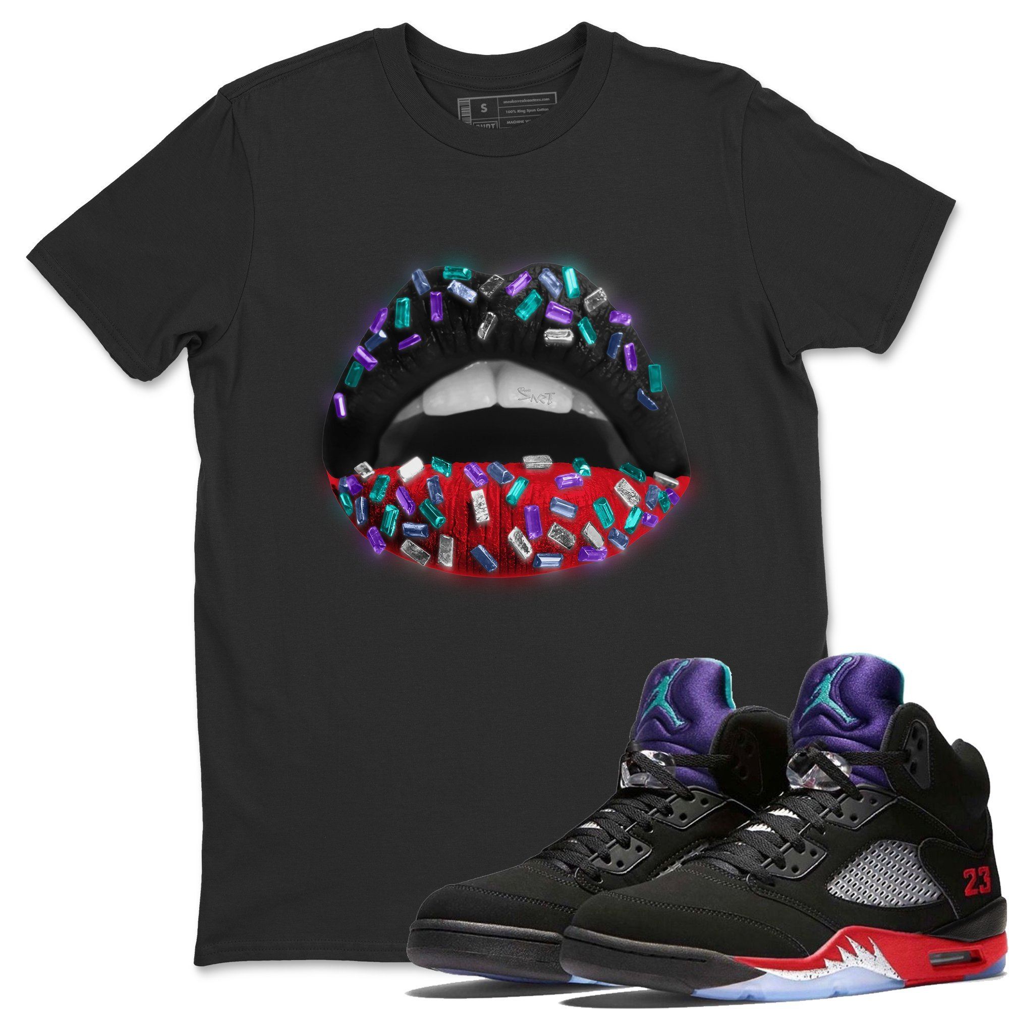 Lips Jewel Unisex Tops - Air Jordan 5 Top 3