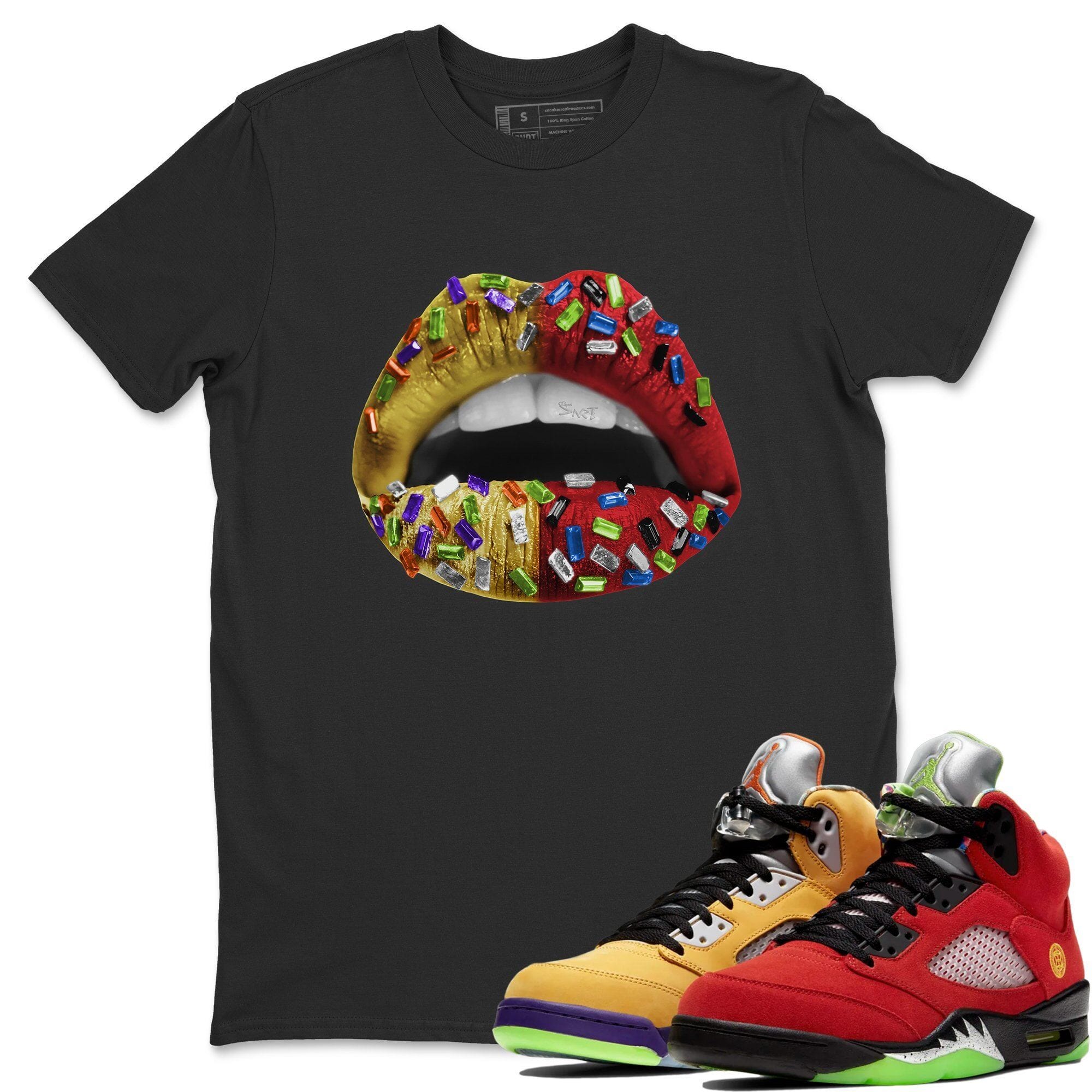 Lips Jewel Unisex Tops - Air Jordan 5 What The