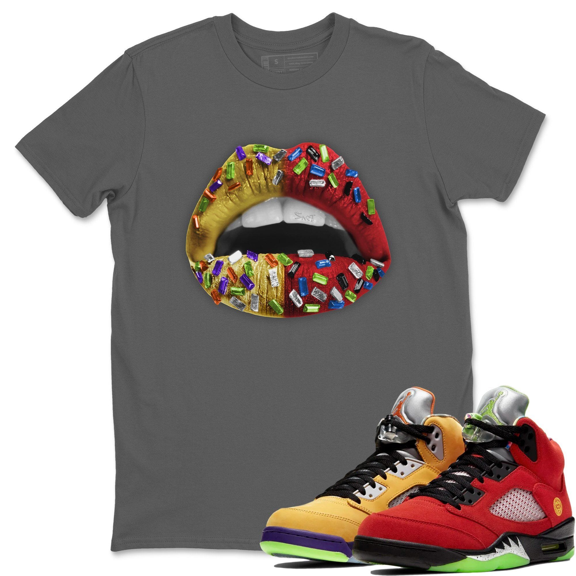 Lips Jewel Unisex Tops - Air Jordan 5 What The