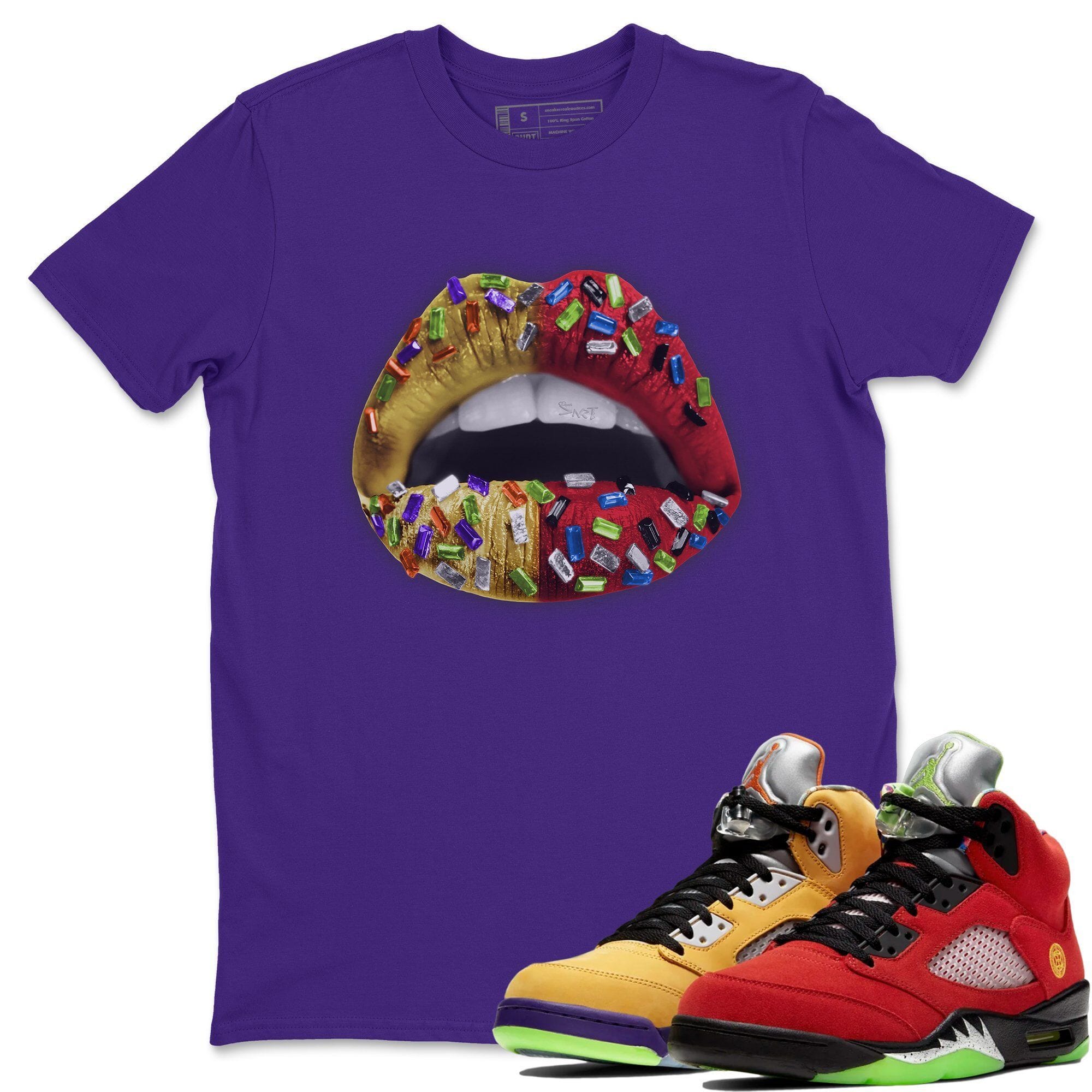 Lips Jewel Unisex Tops - Air Jordan 5 What The