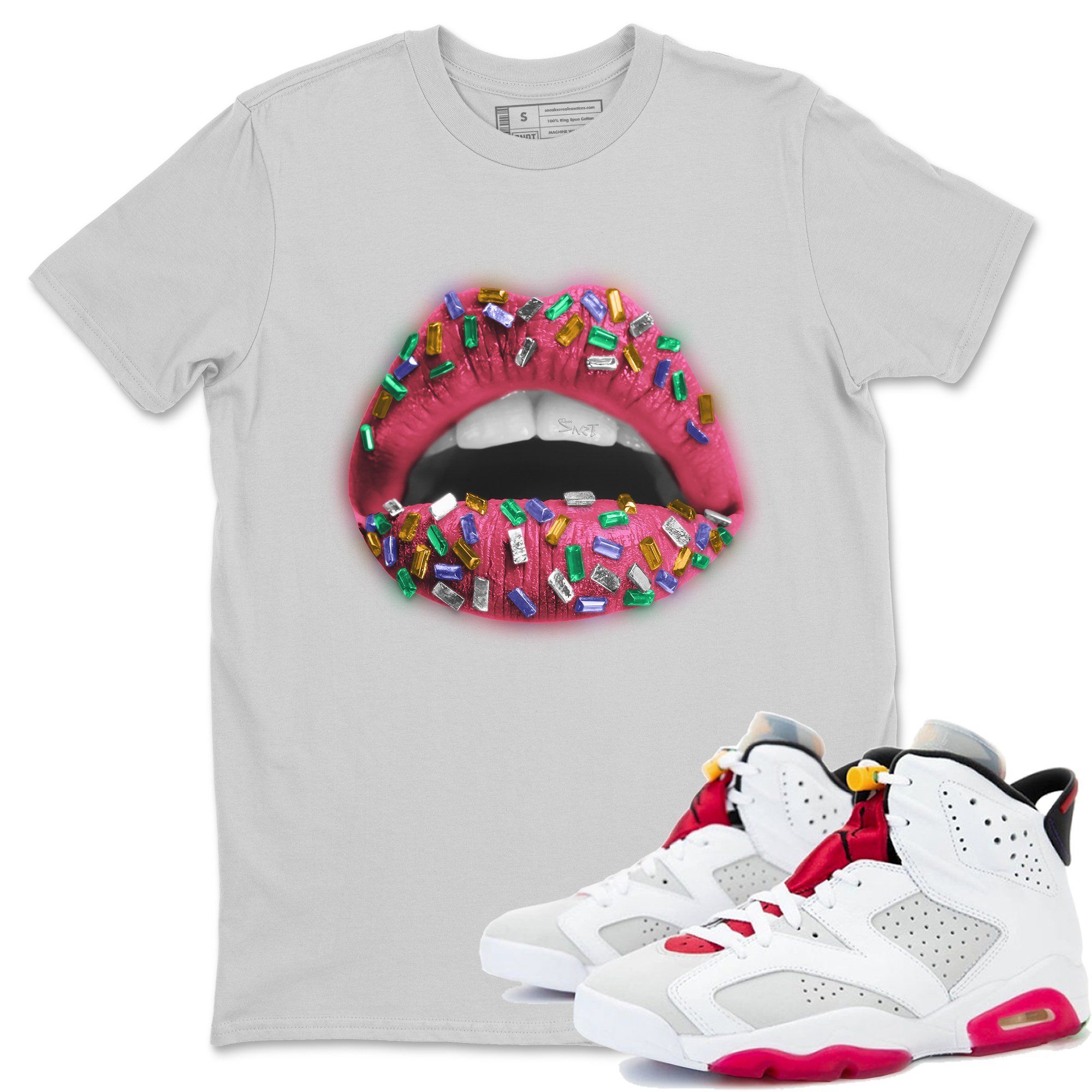 Lips Jewel Unisex Tops - Air Jordan 6 Hare