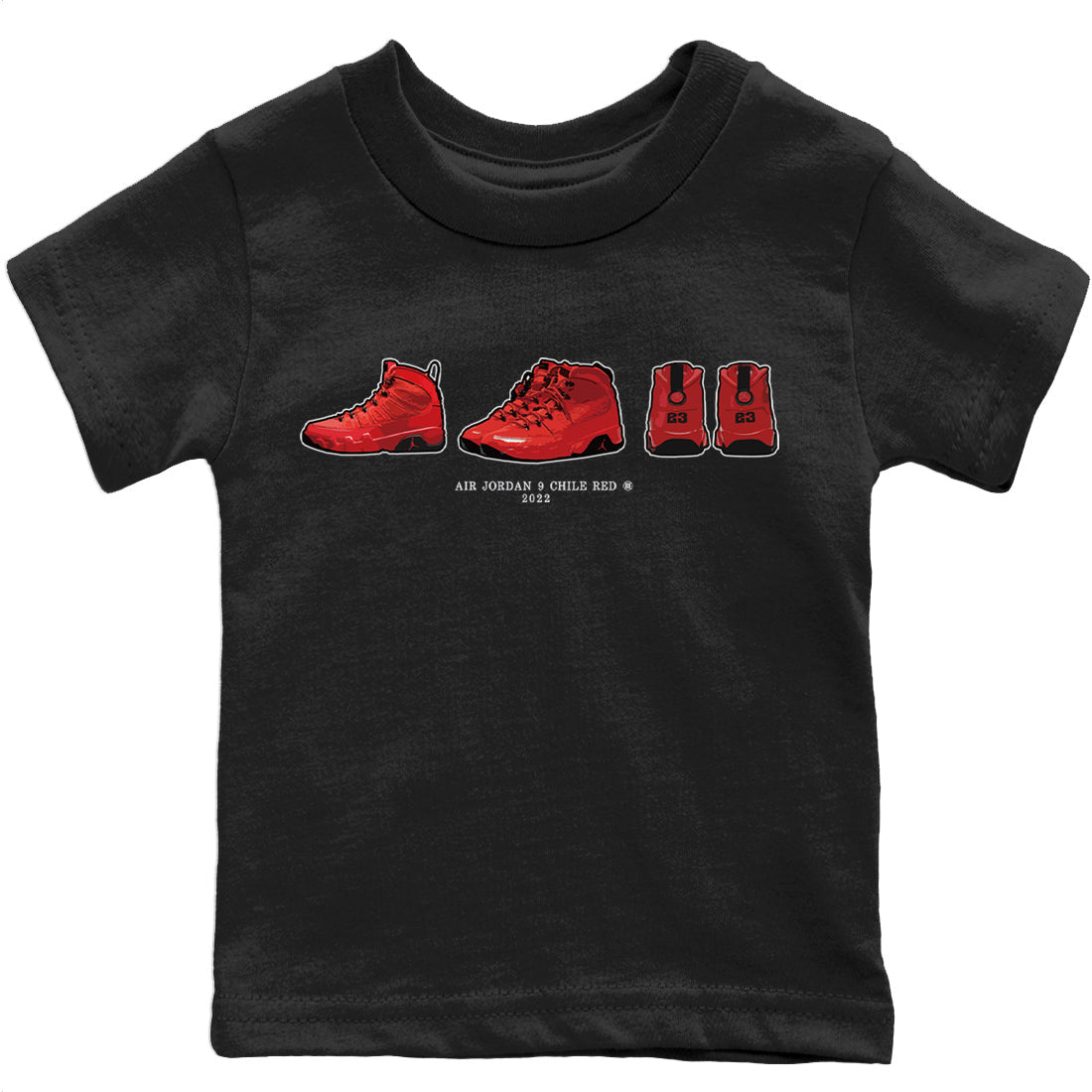 snkmatch Prelude Kids Tops - Air Jordan 9 Chile Red