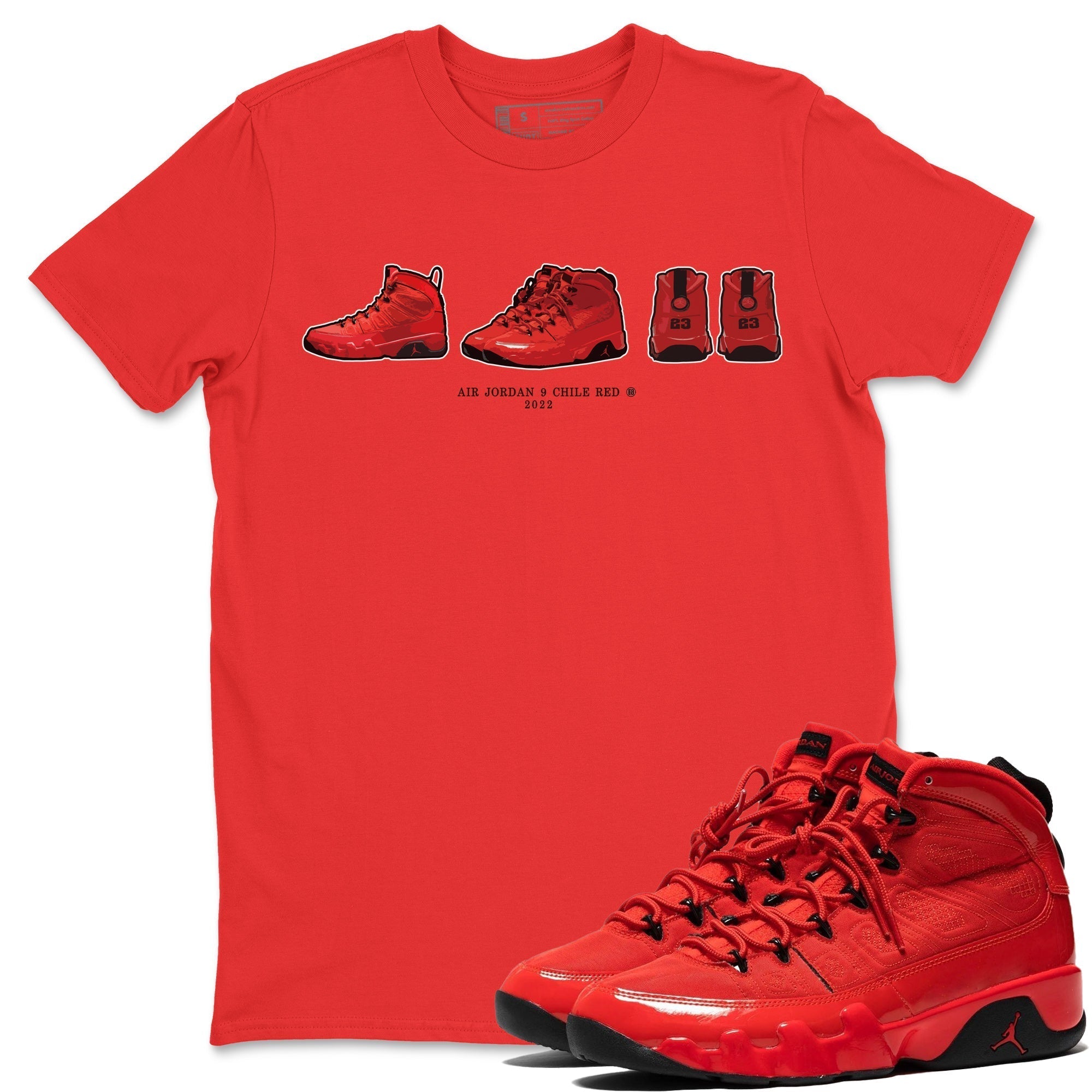 snkmatch Prelude Unisex Tops - Air Jordan 9 Chile Red
