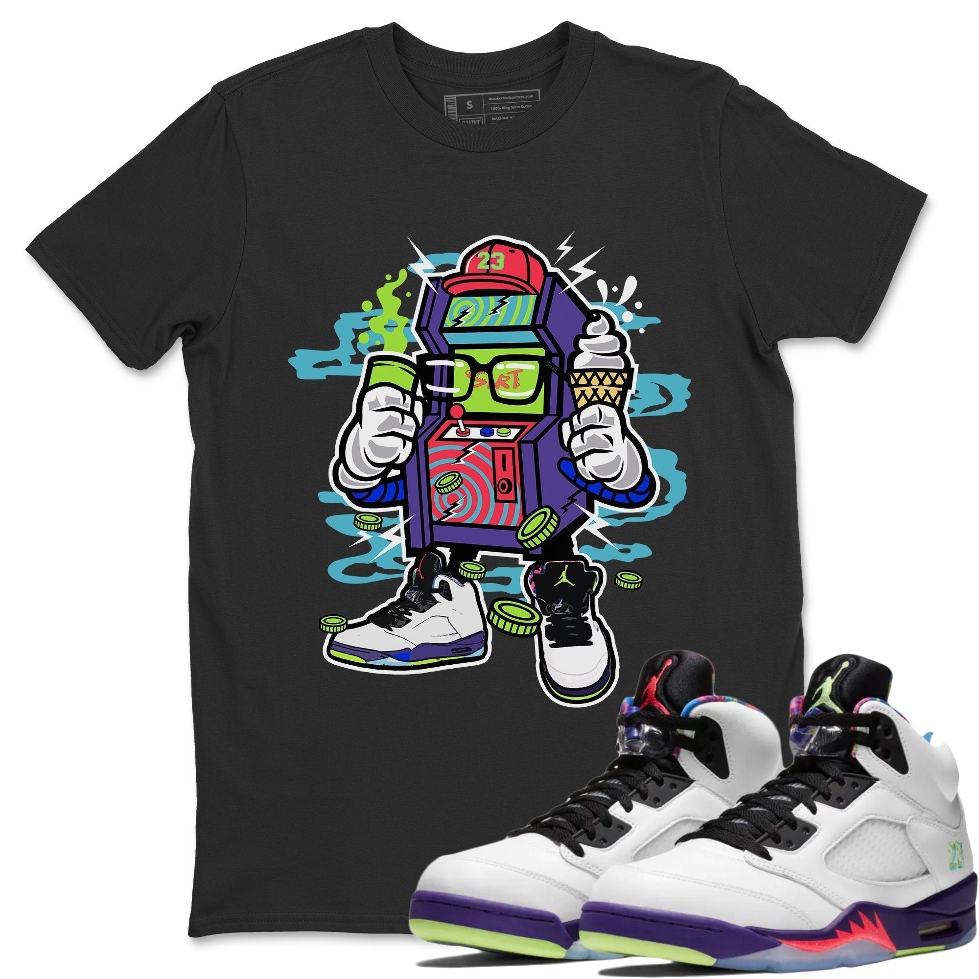 Arcade Game Machine Unisex Tops - Air Jordan 5 Ghost Green