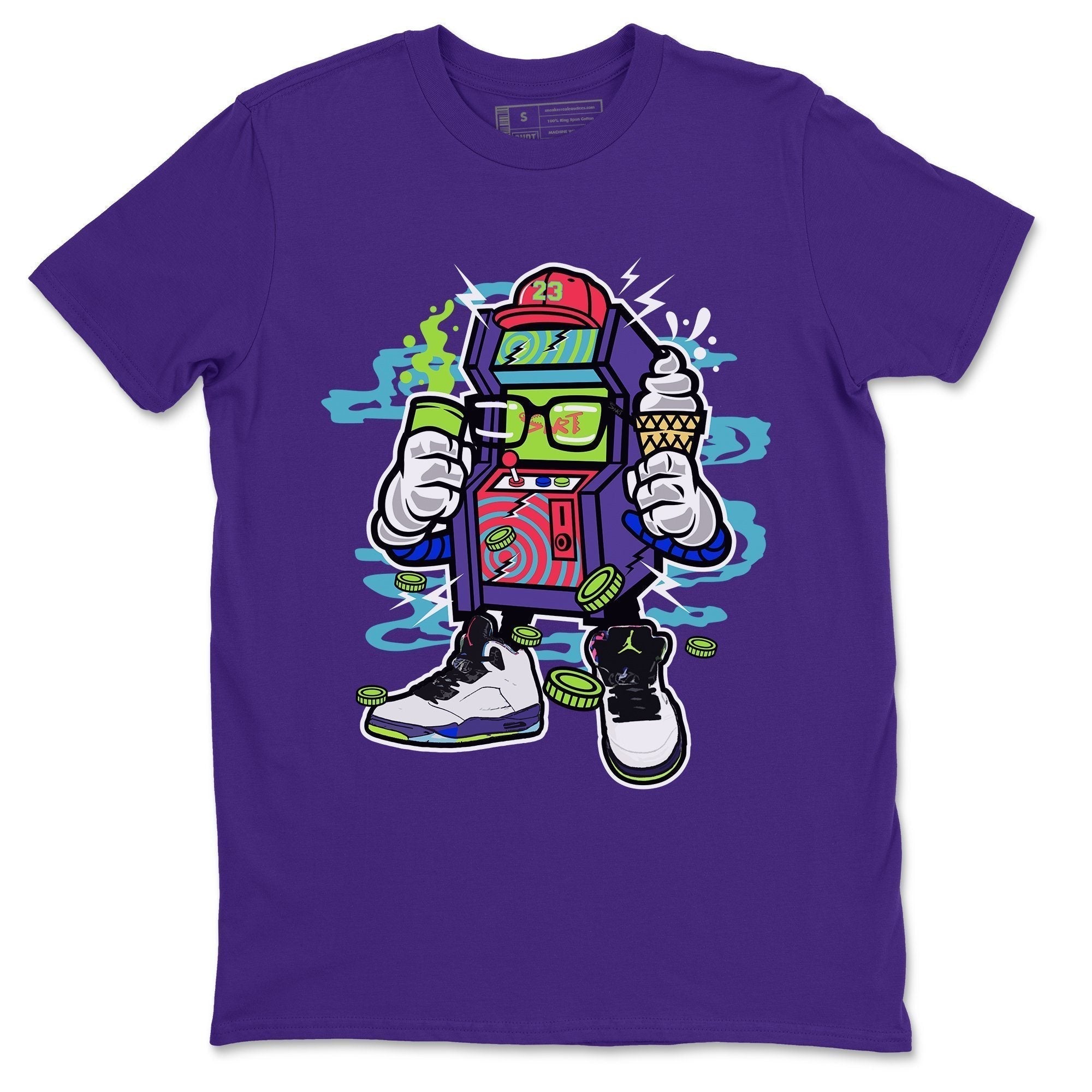 Arcade Game Machine Unisex Tops - Air Jordan 5 Ghost Green