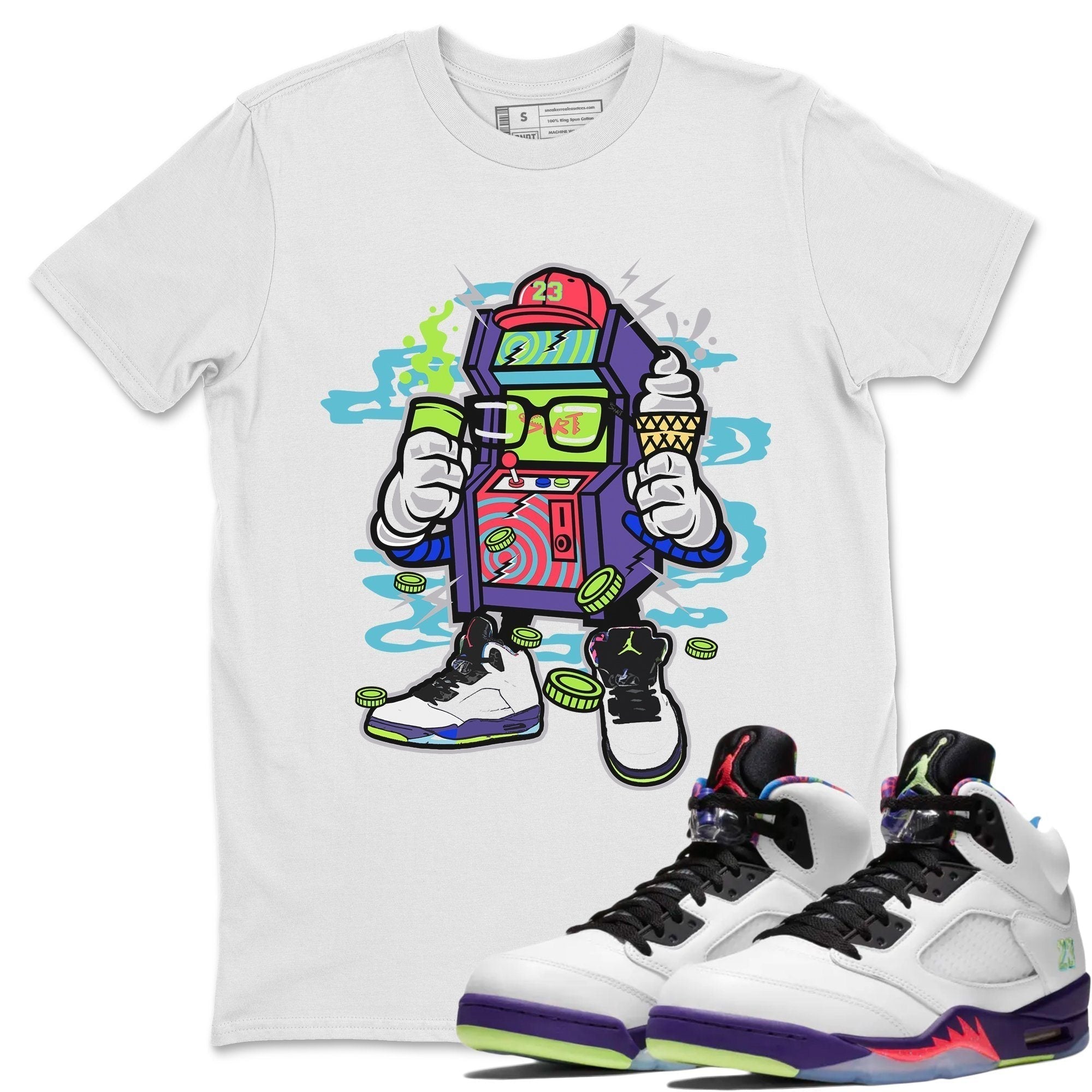 Arcade Game Machine Unisex Tops - Air Jordan 5 Ghost Green