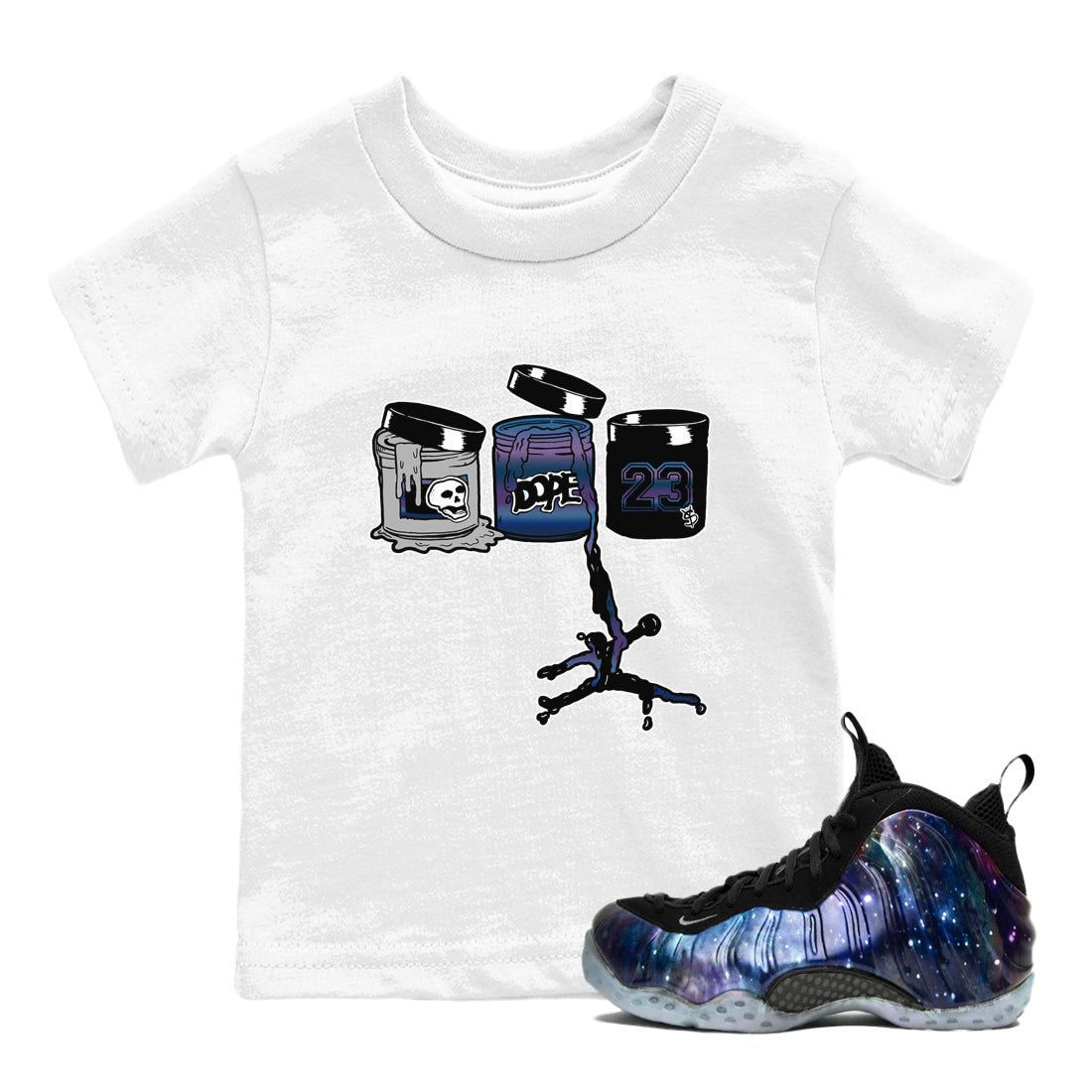 Jordan Paint snkmatch Tees Kids - Air Foamposite One Galaxy