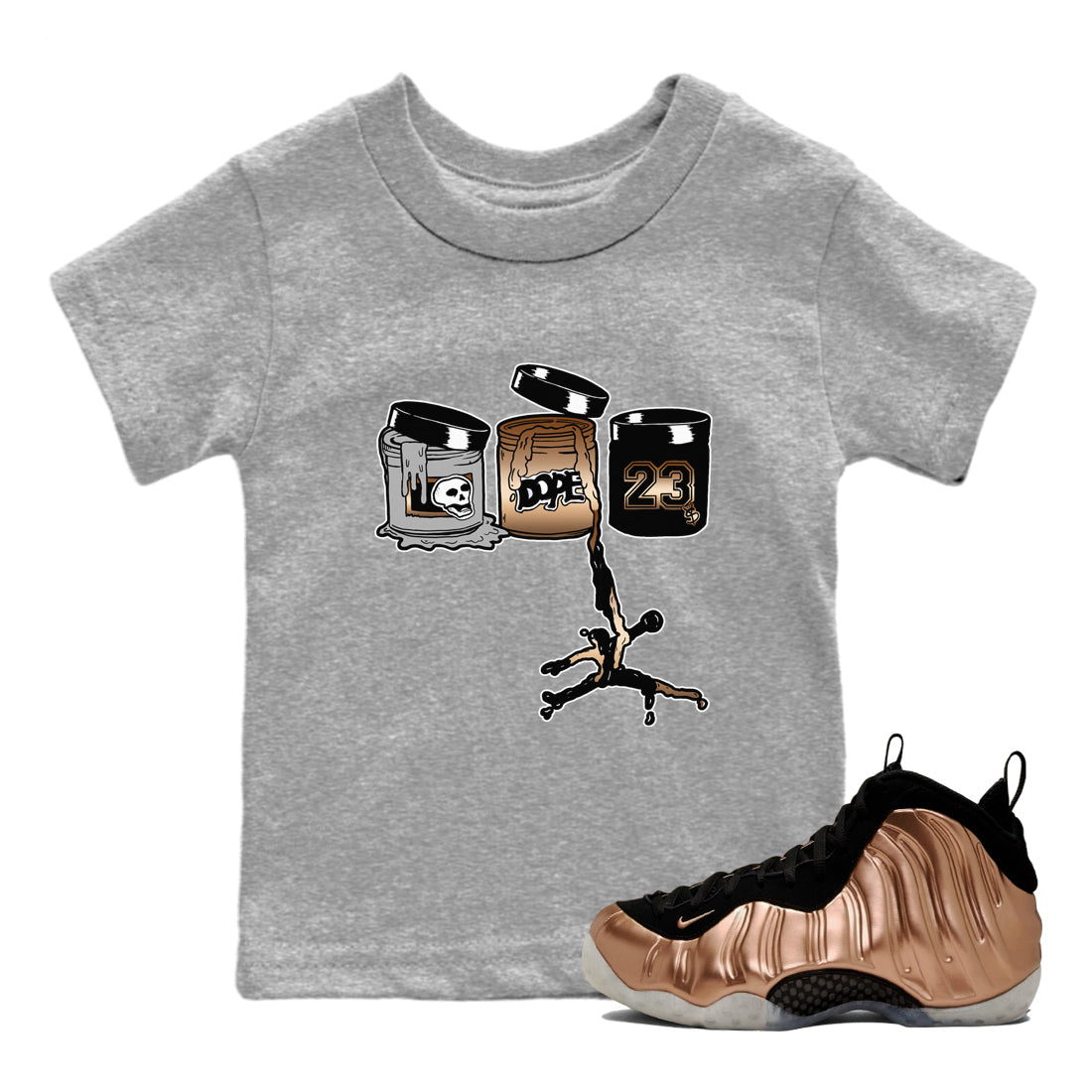 Jordan Paint snkmatch Tees Kids - Air Foamposite One Metallic Copper