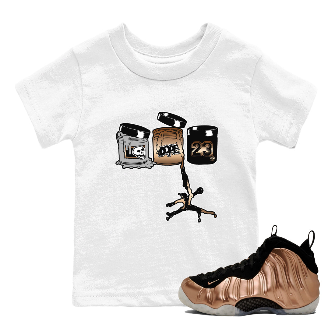 Jordan Paint snkmatch Tees Kids - Air Foamposite One Metallic Copper