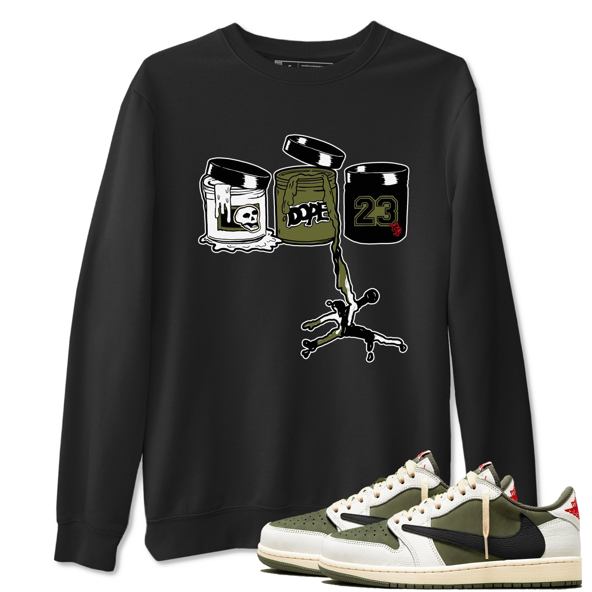 Jordan Paint snkmatch Tees - Air Jordan 1 Travis Scott Medium Olive