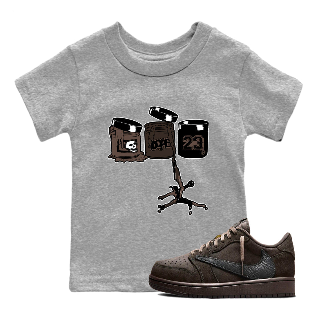 Jordan Paint snkmatch Tees Kids - Air Jordan 1 Travis Scott Velvet Brown